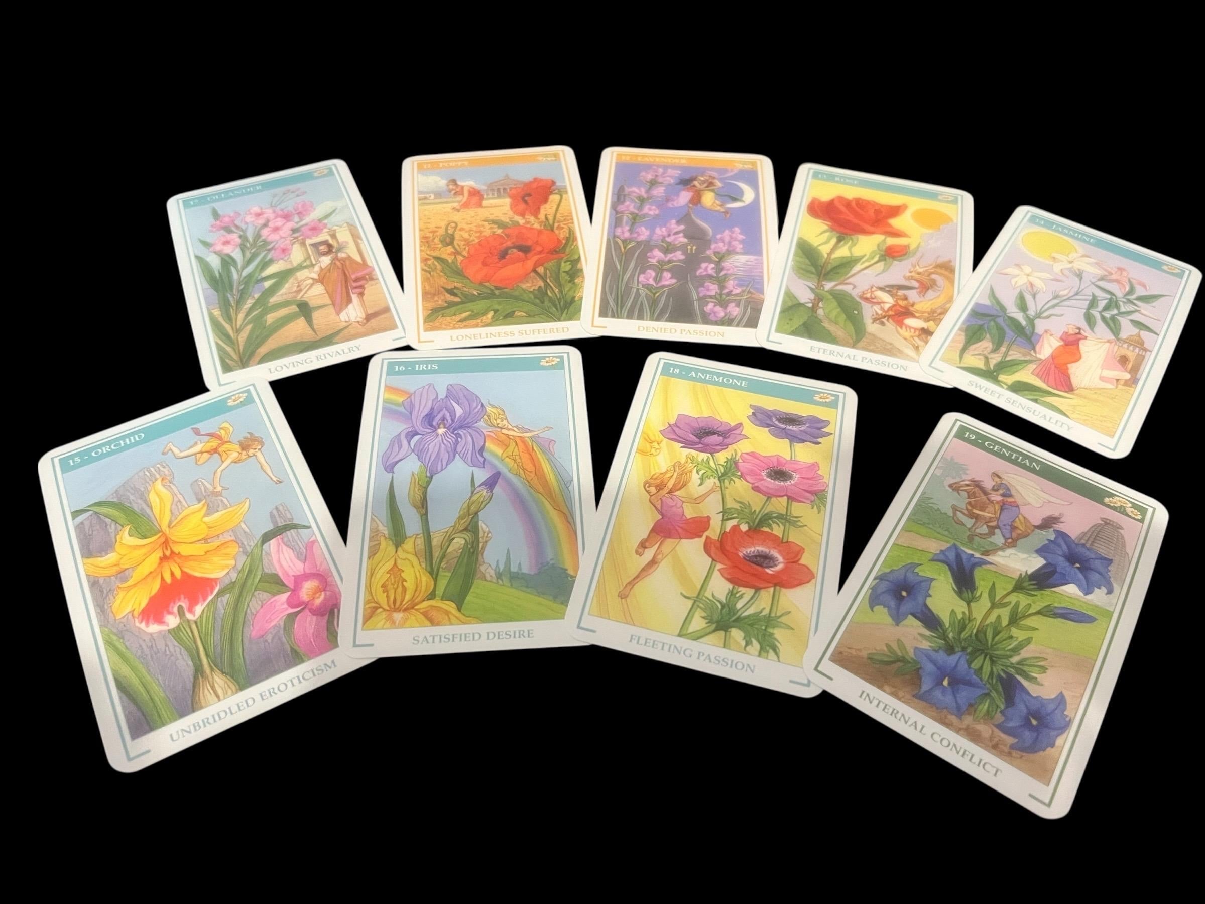 Flowers of Love Oracle Deck by Laura Tuan & Severino Baraldi – Lo Scarabeo – 36 Card Set with Guidebook – OOP Vintage Collectible Tarot Orac