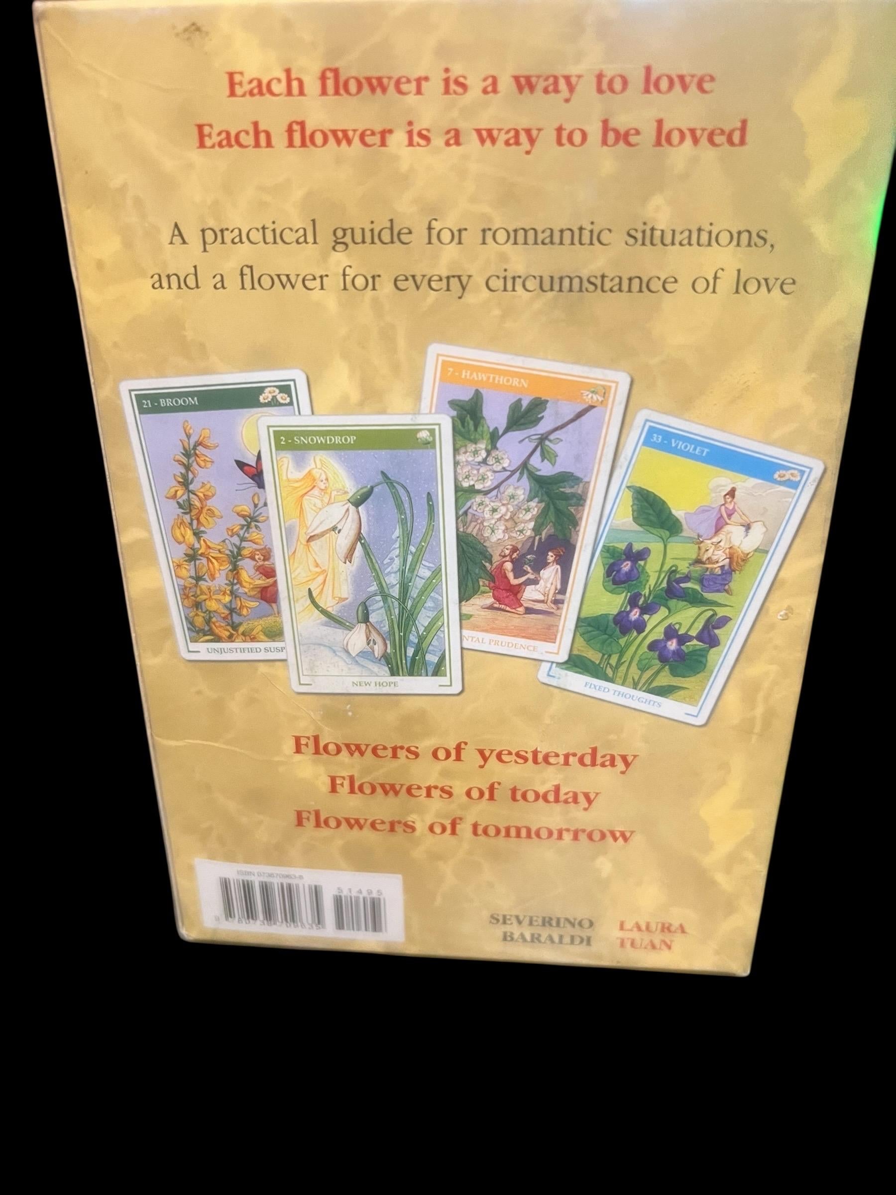 Flowers of Love Oracle Deck by Laura Tuan & Severino Baraldi – Lo Scarabeo – 36 Card Set with Guidebook – OOP Vintage Collectible Tarot Orac
