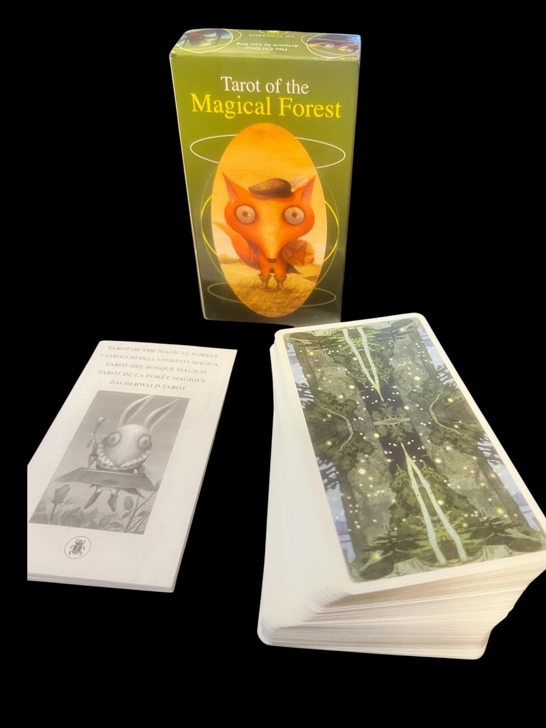 Made in Italy Tarot of the Magical Forest – Lo Scarabeo – 78 Card Deck + Guidebook – Surreal Animal Tarot – Made in Italy Rare collectors