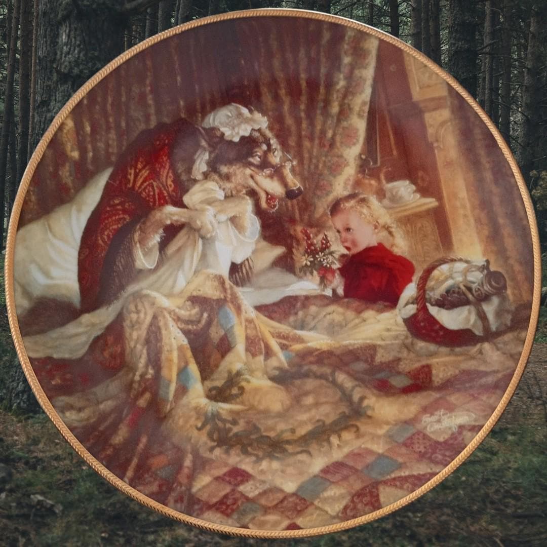 Limited edition "little red riding hood" collector's plate by scott gustafson