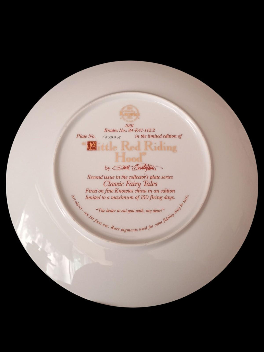 Limited edition "little red riding hood" collector's plate by scott gustafson