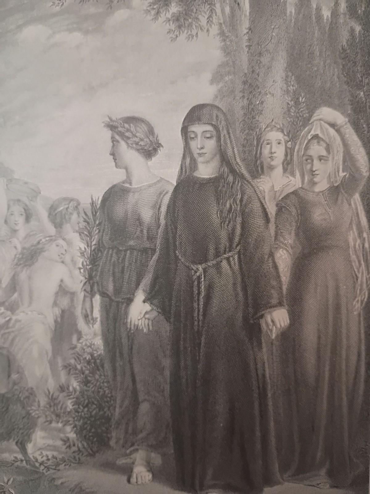 Rare antique  "il penseroso" - beautifully detailed art print - perfect