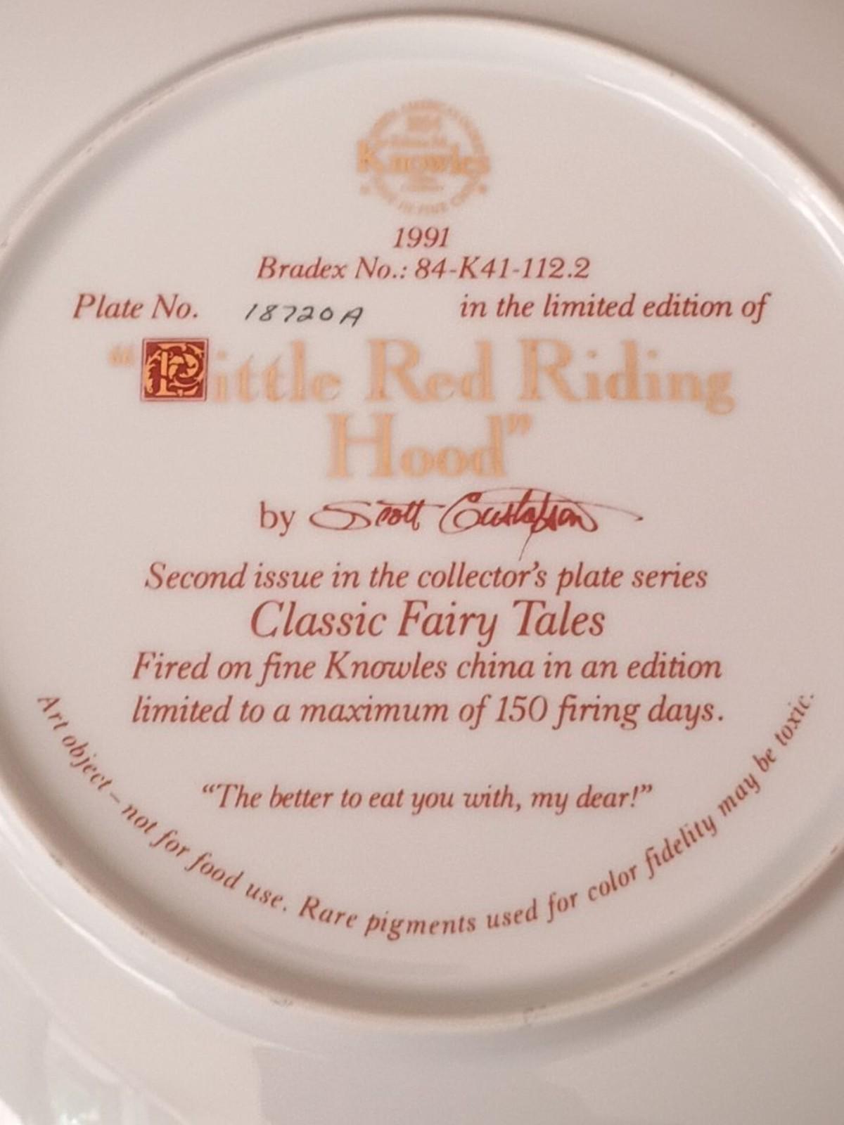 Limited edition "little red riding hood" collector's plate by scott gustafson