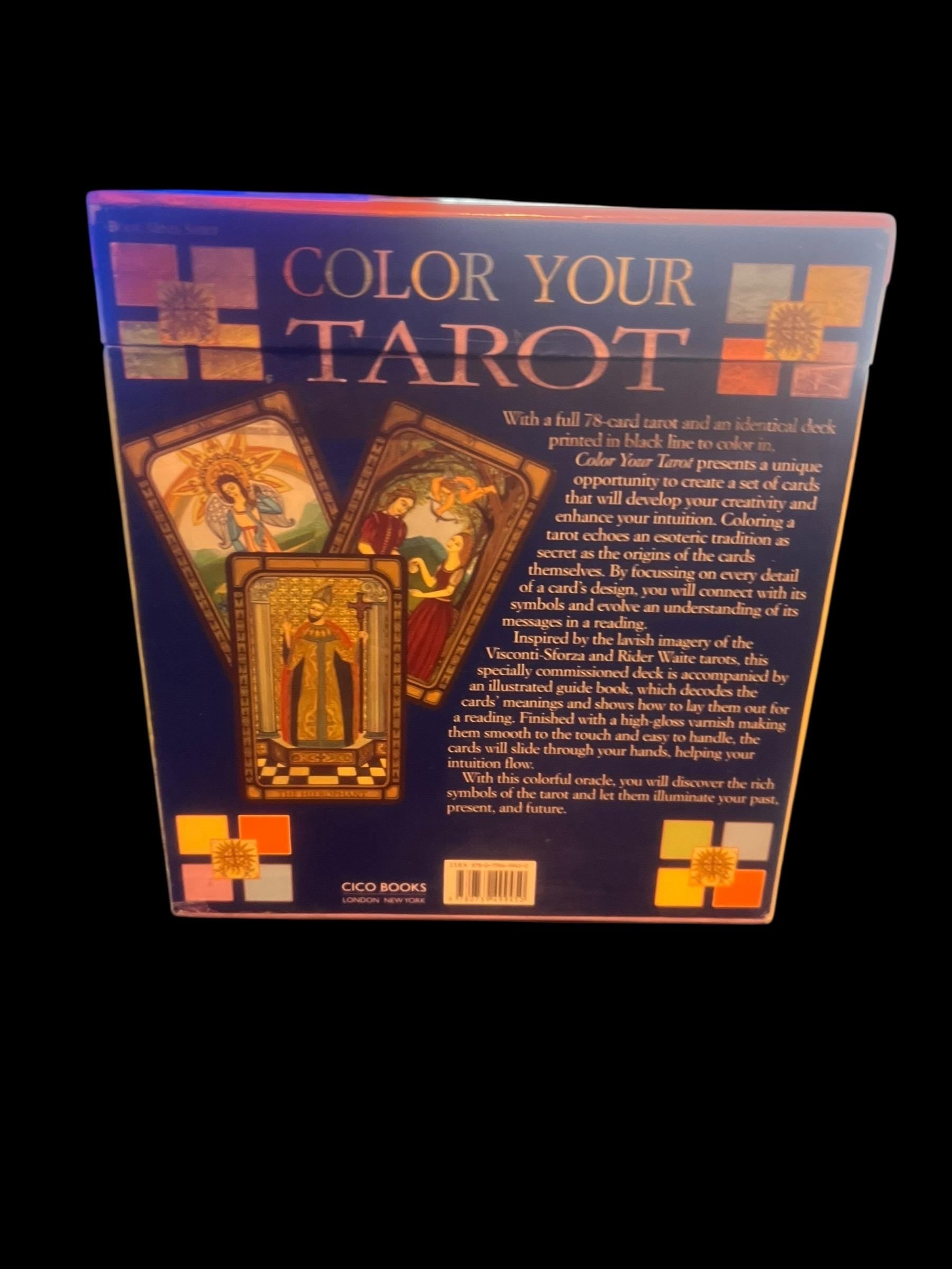 Color Your Tarot Deck by Liz Dean – Tarot Card Kit with 2 Decks, Guidebook & Coloring Pencils – DIY Tarot, Divination, Witchy Gift