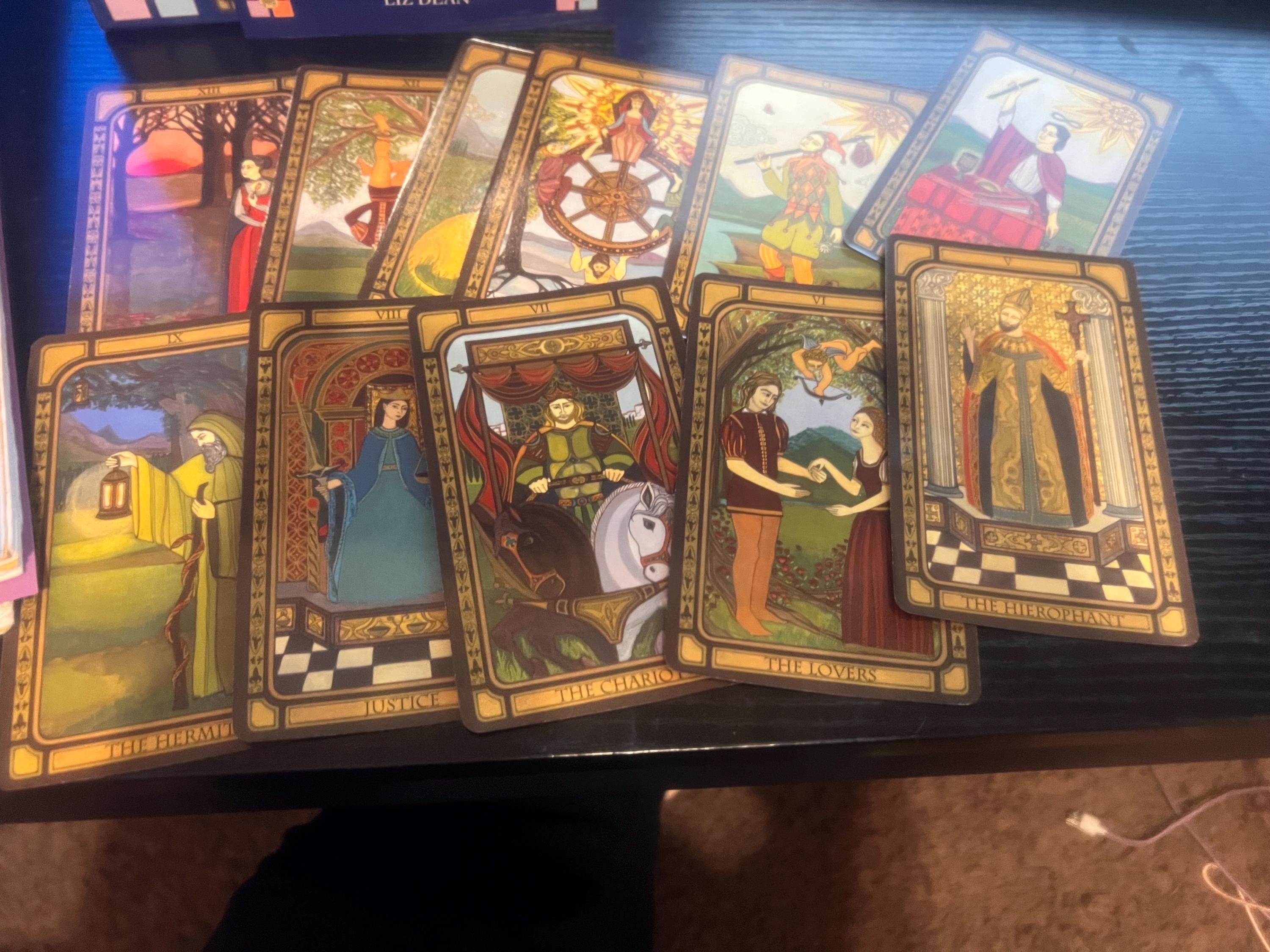 Color Your Tarot Deck by Liz Dean – Tarot Card Kit with 2 Decks, Guidebook & Coloring Pencils – DIY Tarot, Divination, Witchy Gift