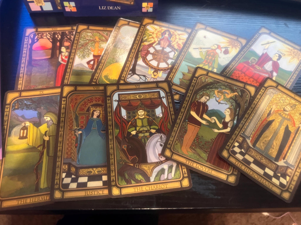 Color Your Tarot Deck by Liz Dean – Tarot Card Kit with 2 Decks, Guidebook & Coloring Pencils – DIY Tarot, Divination, Witchy Gift