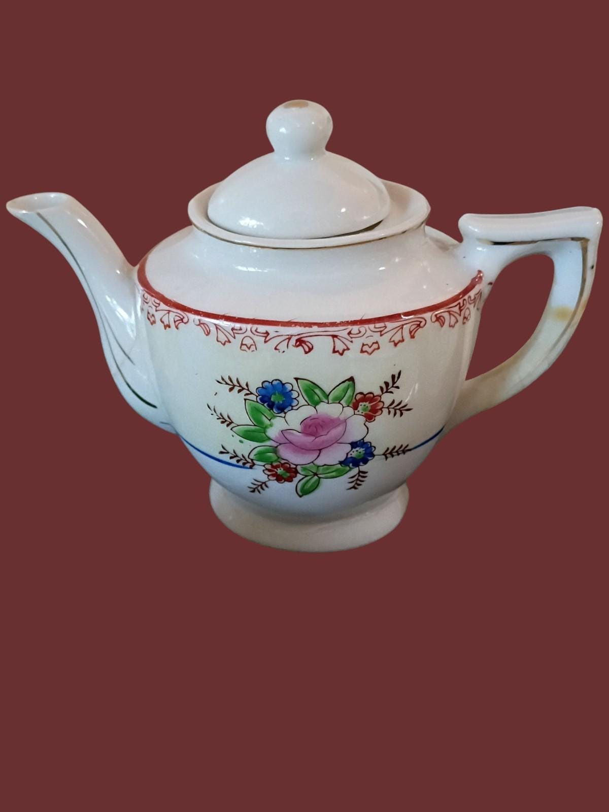10-piece child size tea set – miniature toy porcelain dishware – collectible...