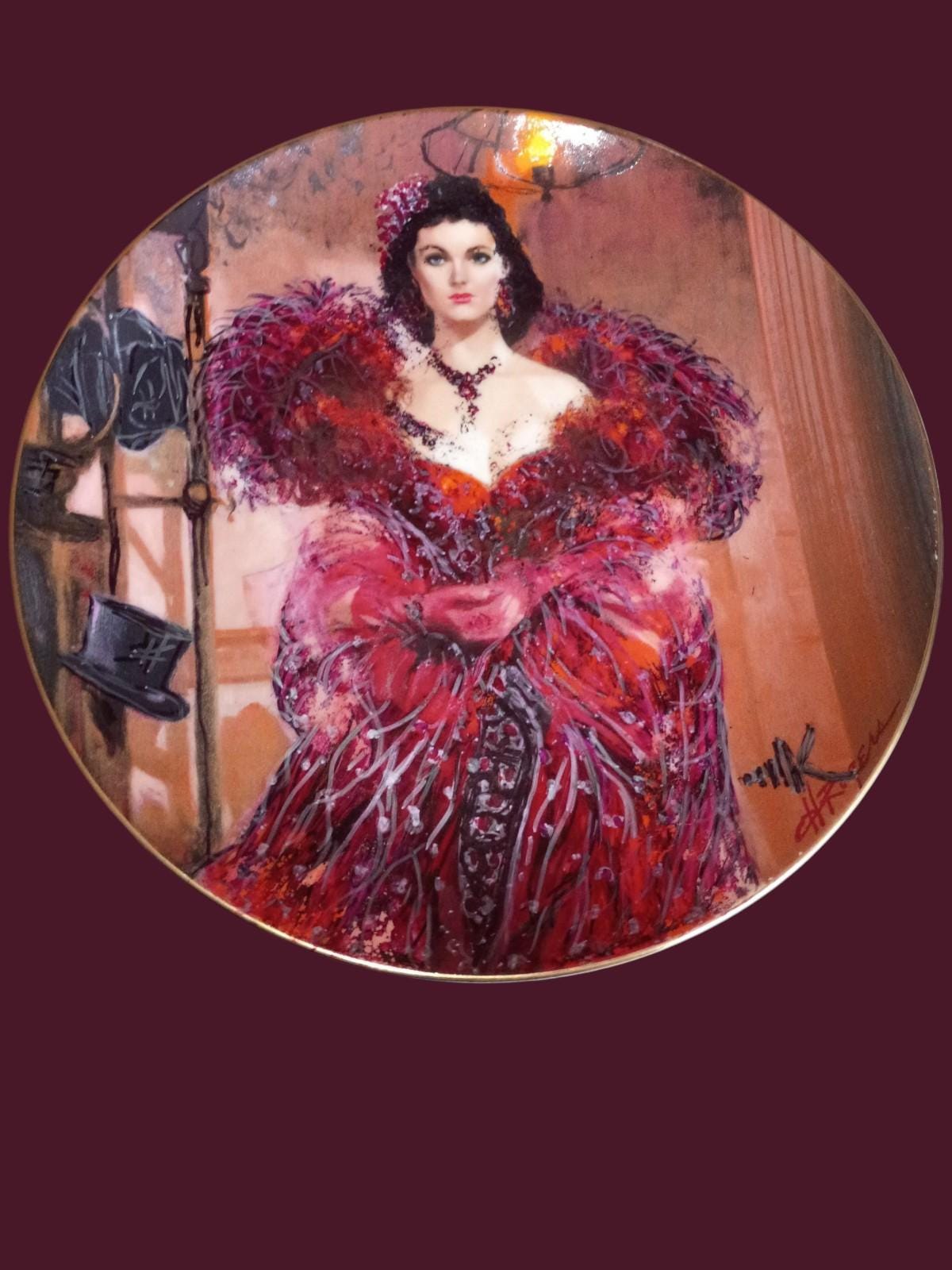 Gone with the wind scarlett’s resolve collector plate – howard rogers 1989 u.s.