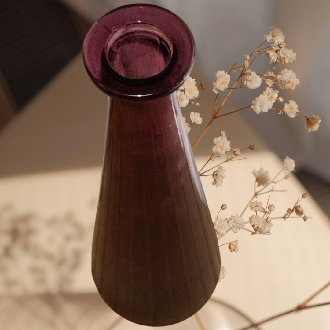Decorative vase – 13” tall elegant narrow neck glassware – collectible home...
