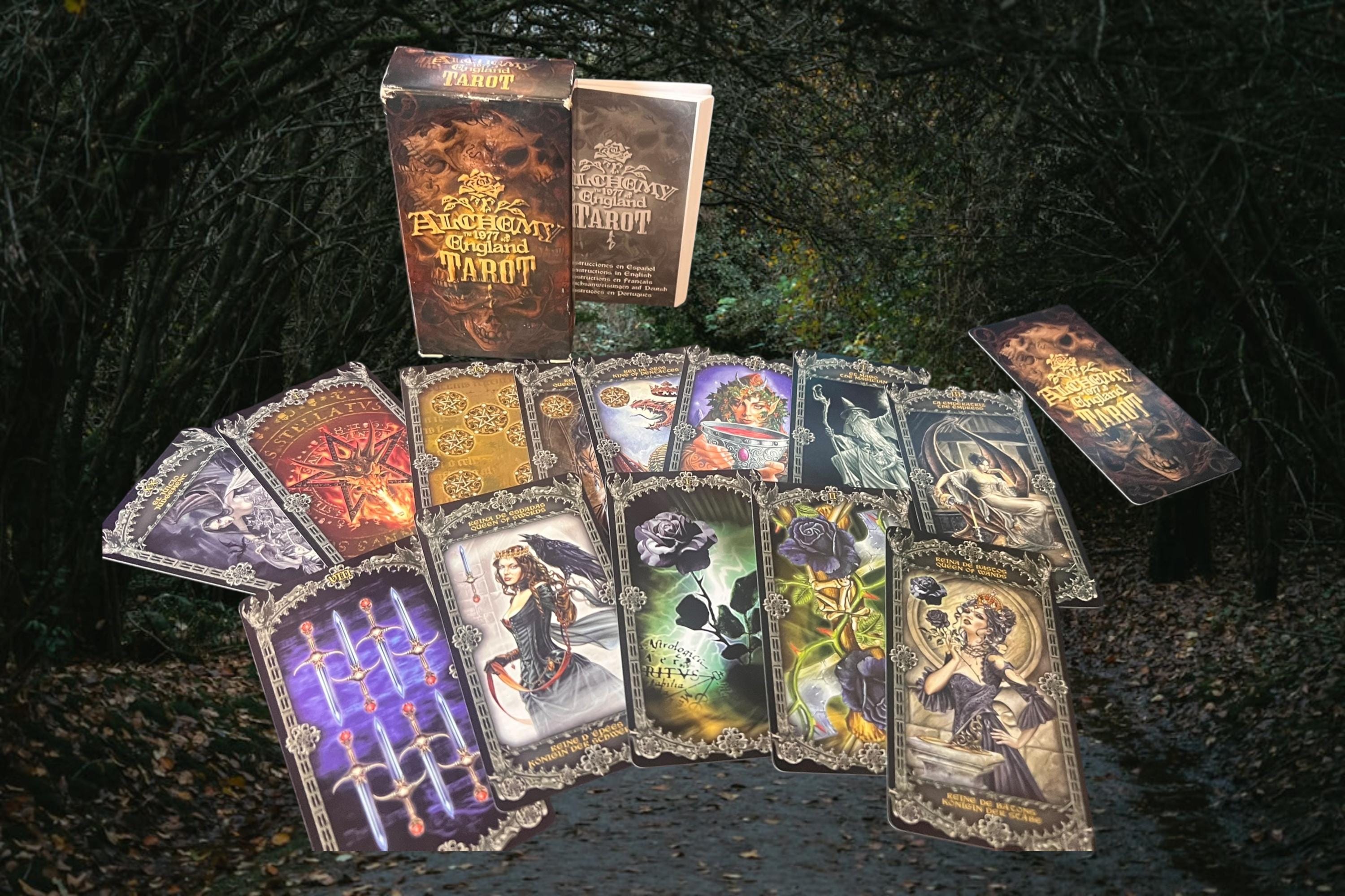 Alchemy 1977 England Tarot Deck Gothic Tarot Cards Fournier Dark Fantasy Occult Witchcraft Divination Collectible made in Spain hard to find