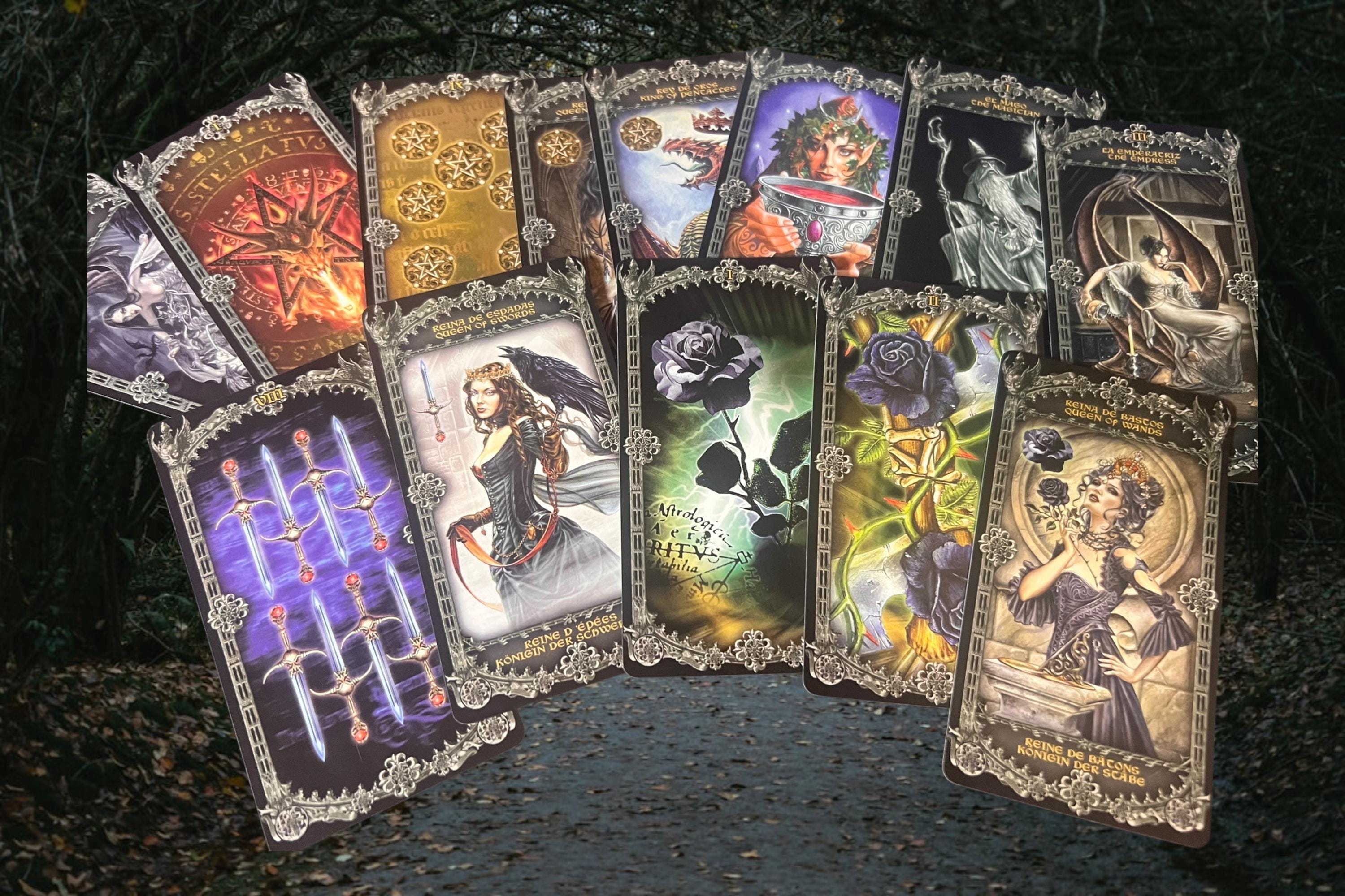 Alchemy 1977 England Tarot Deck Gothic Tarot Cards Fournier Dark Fantasy Occult Witchcraft Divination Collectible made in Spain hard to find