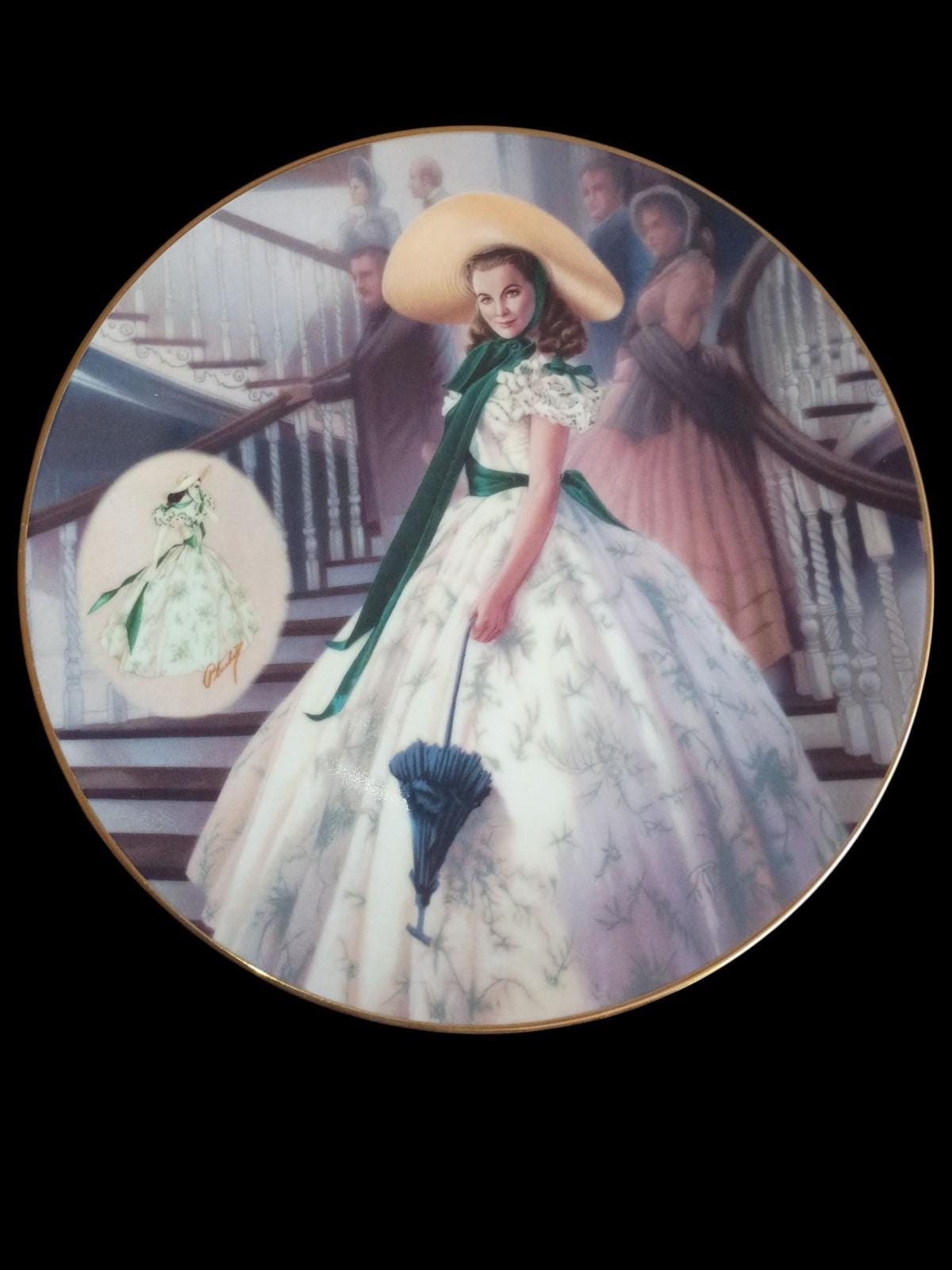 Gone with the wind collector plate – “the green sprigged dress” 1993 bradford...