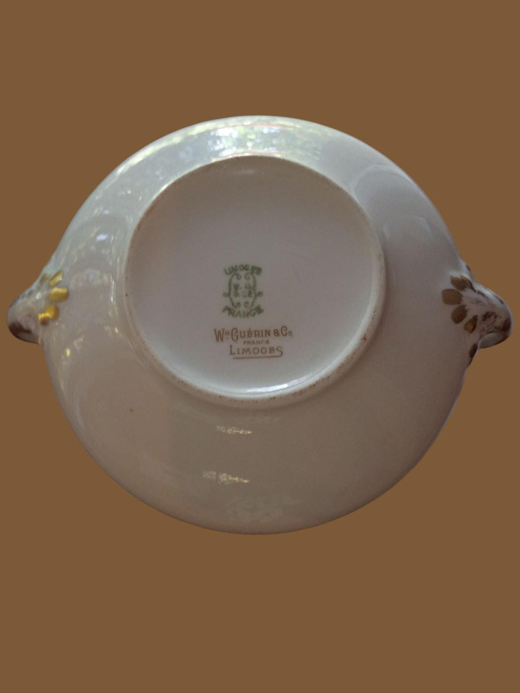 Limoges covered sugar bowl with lid – wm. guerin & co. france – hand-painted...