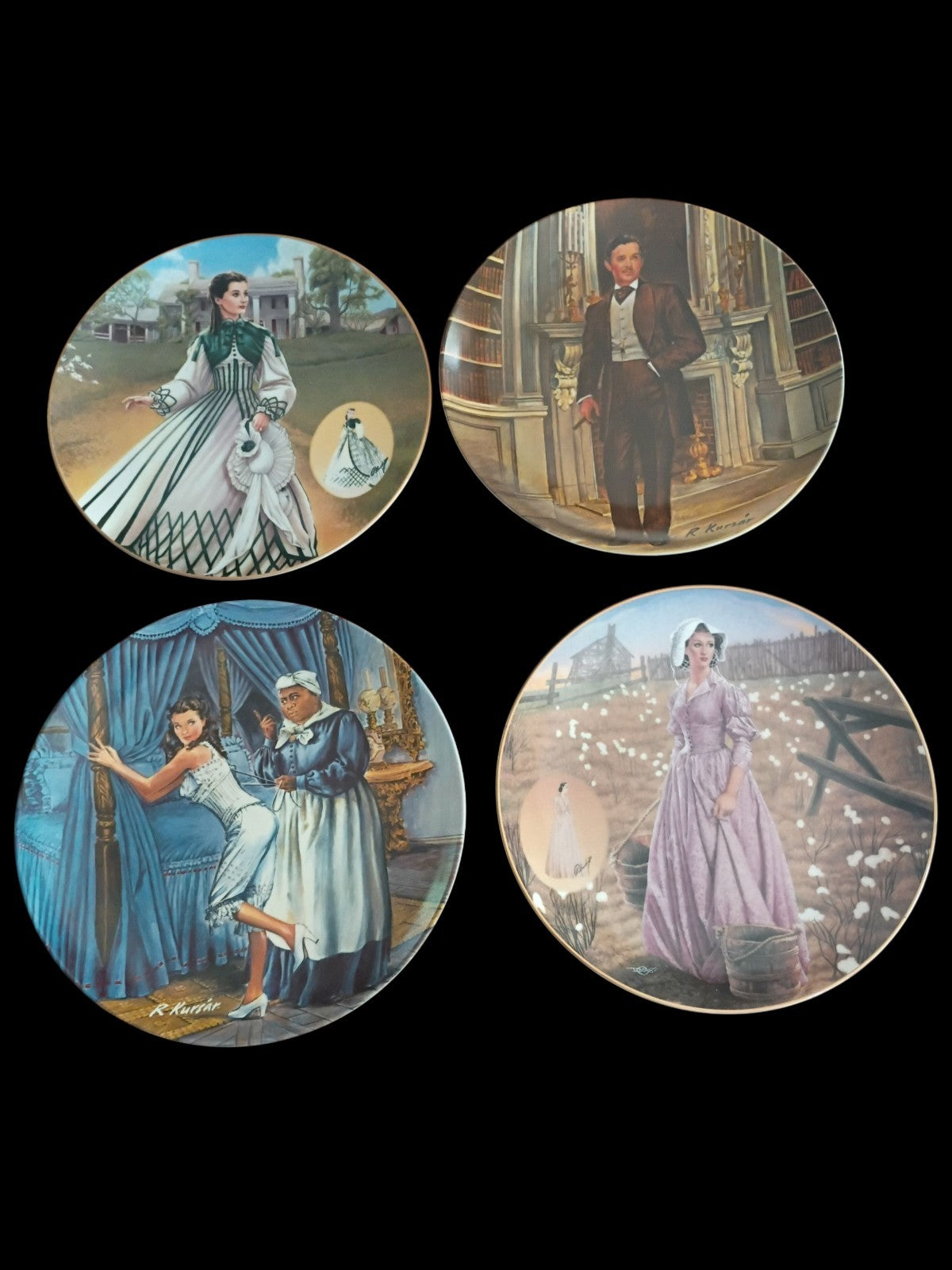 Gone With the Wind Collector Plates Set of 4 – Knowles & Bradford Exchange...
