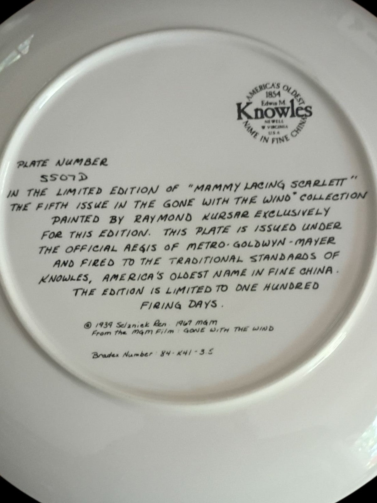 Gone With the Wind Collector Plates Set of 4 – Knowles & Bradford Exchange...