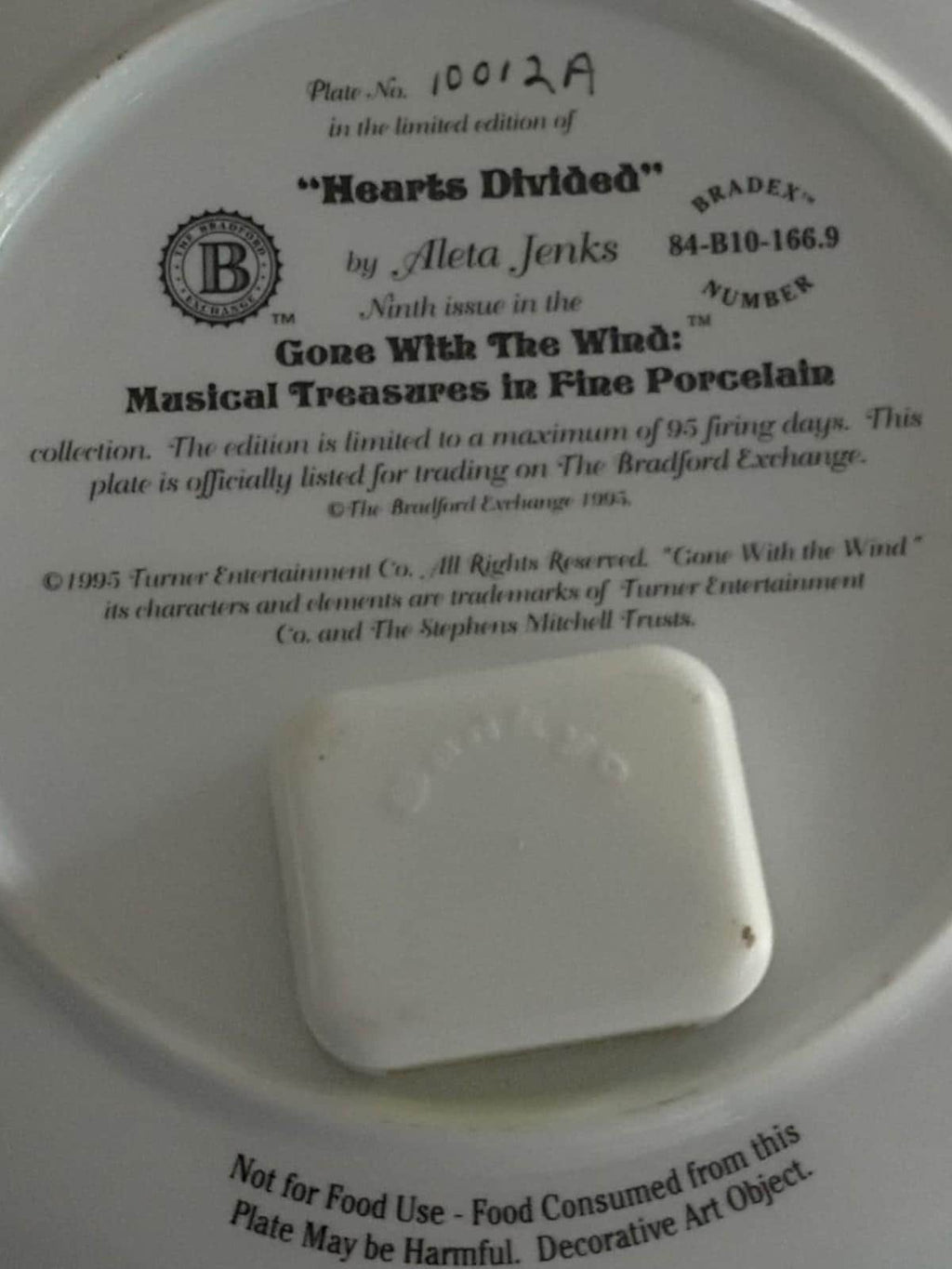 Gone with the wind musical plates set of 3 bradford exchange aleta jenks 1990s