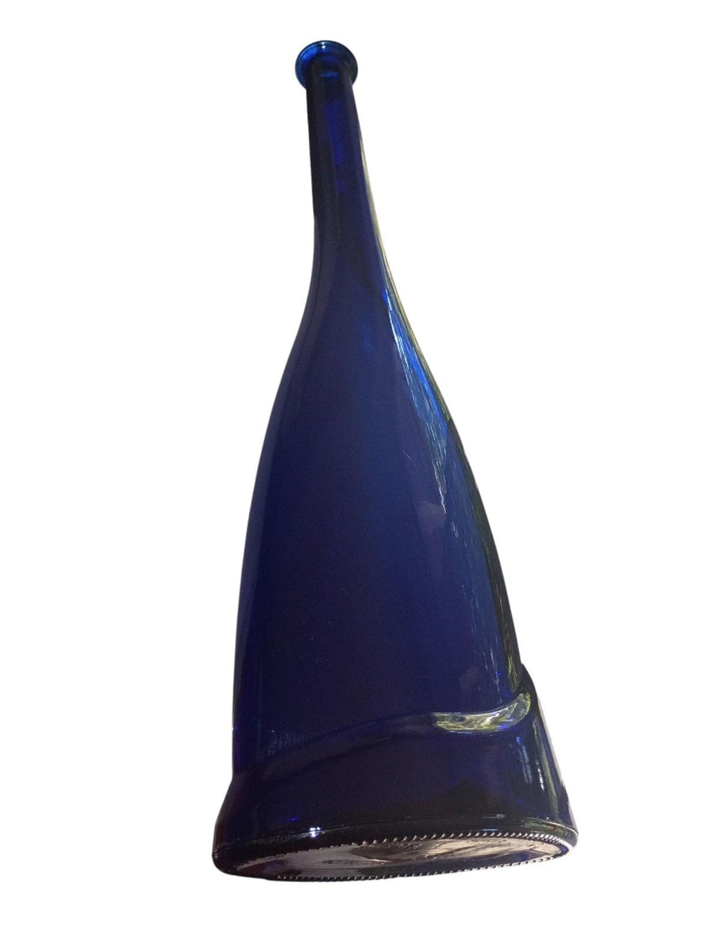 Mid-century modern cobalt blue art glass vase – 19” tall asymmetrical design...