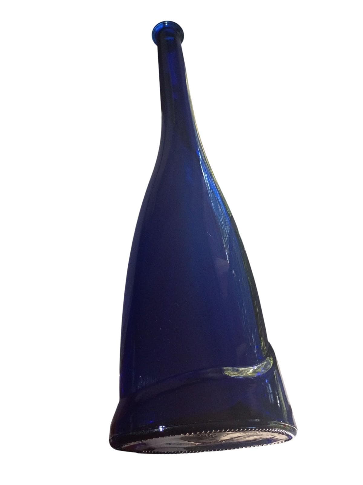 Mid-century modern cobalt blue art glass vase – 19” tall asymmetrical design...
