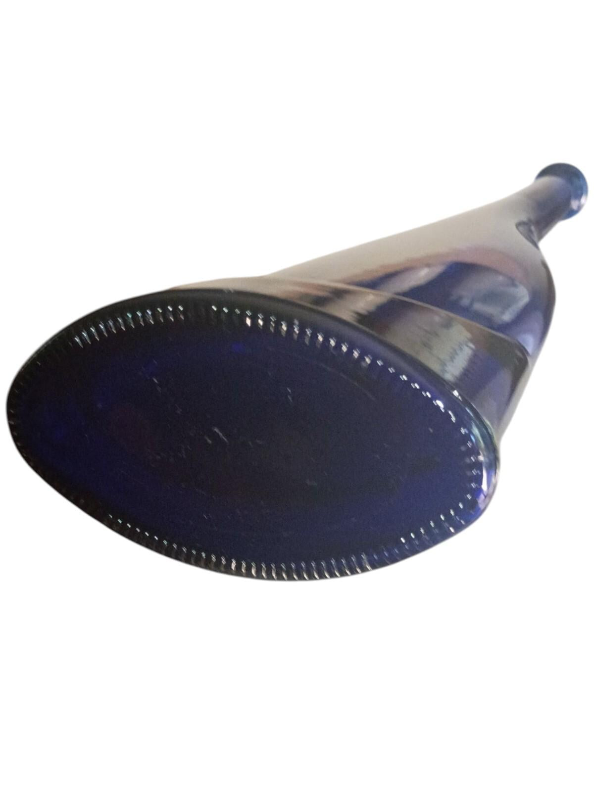 Mid-century modern cobalt blue art glass vase – 19” tall asymmetrical design...