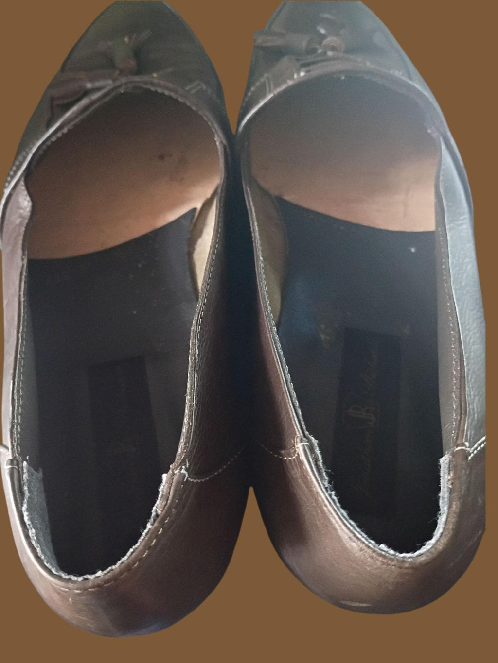 Jonathan richards men’s brown leather tassel loafers size 9.5 made in...