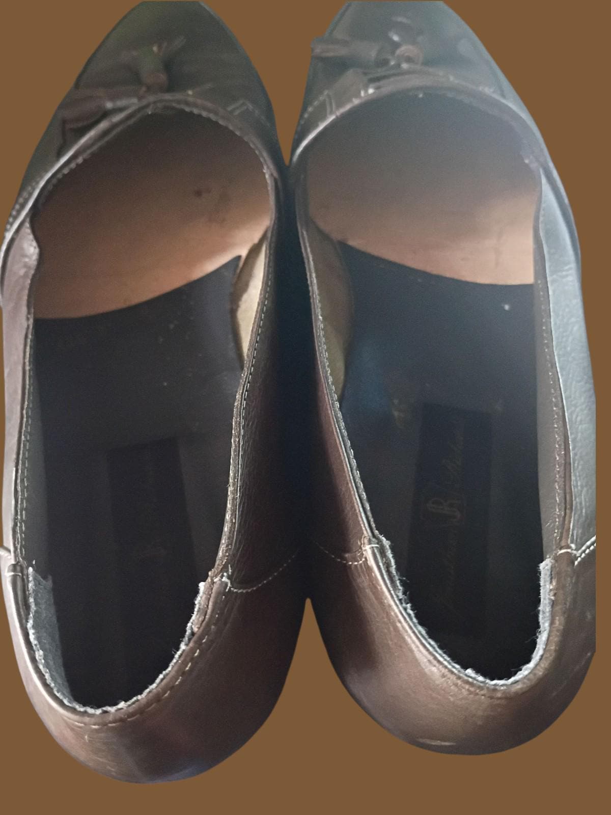 Jonathan richards men’s brown leather tassel loafers size 9.5 made in...