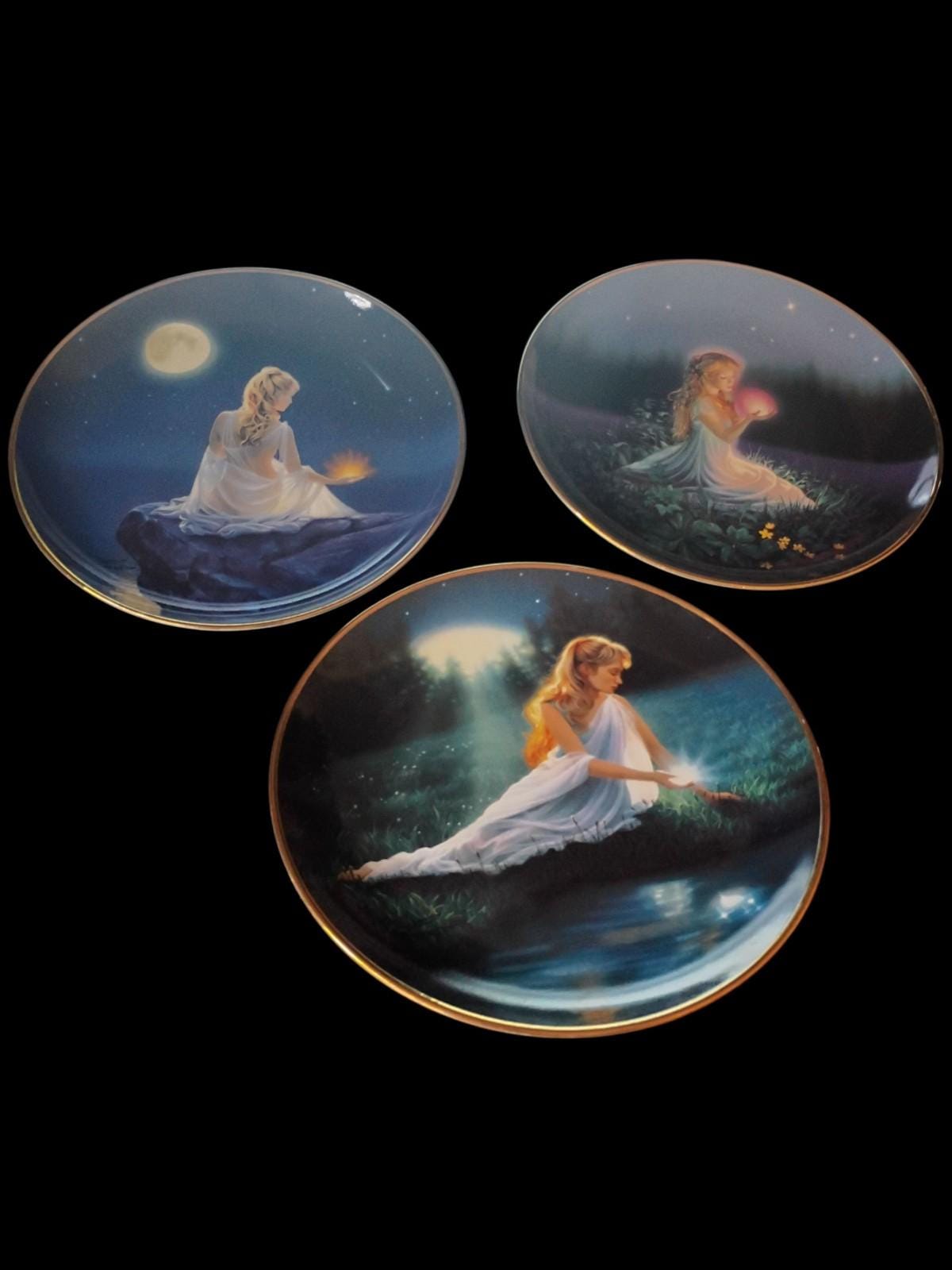 Franklin mint collector plates set of 3 crystal series by susan drew limited...