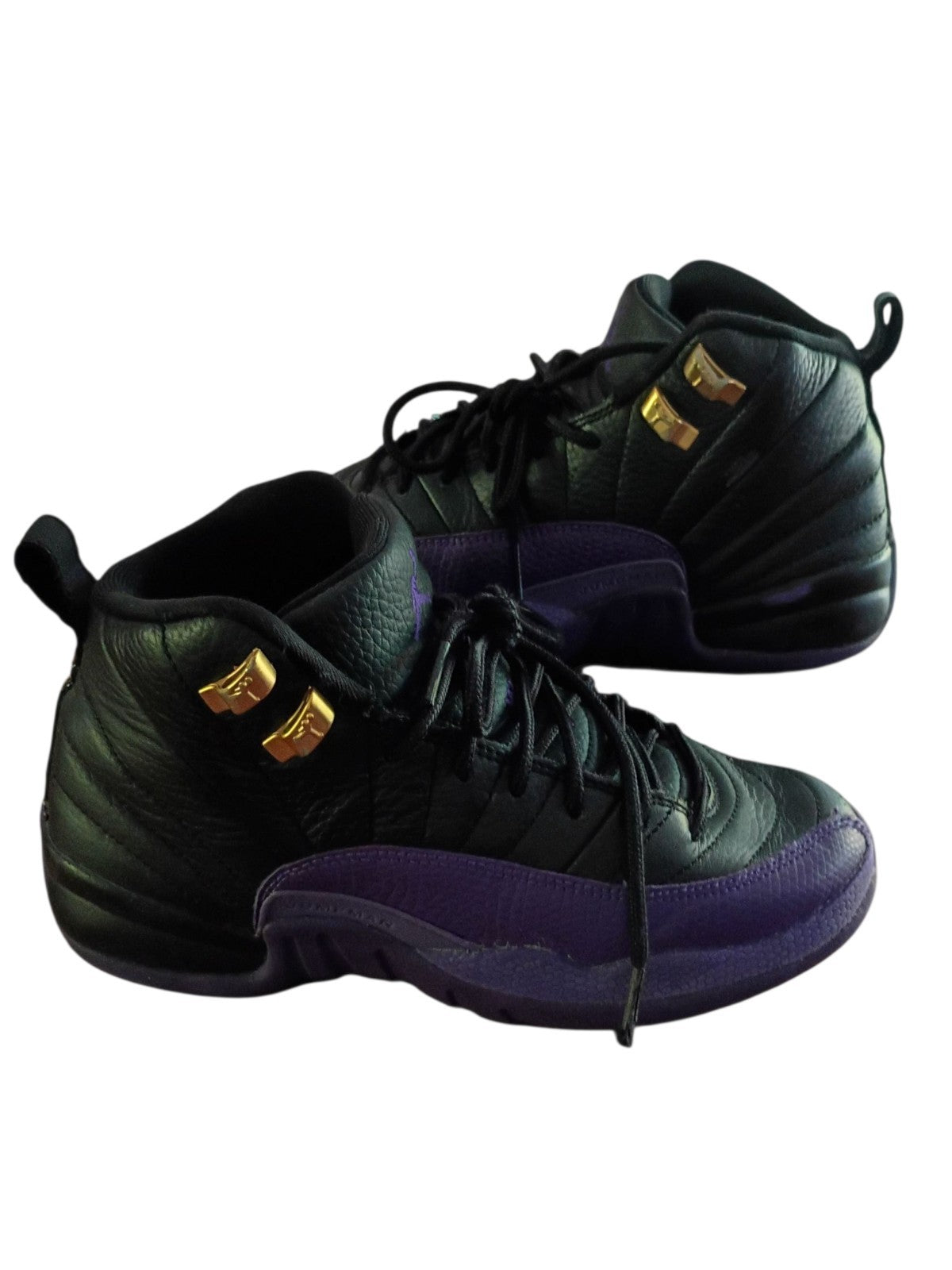 Nike Air Jordan 12 Retro GS “Dark Concord” Black Purple Gold Youth Size 4Y---