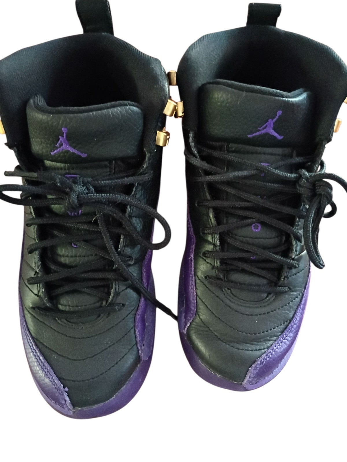Nike Air Jordan 12 Retro GS “Dark Concord” Black Purple Gold Youth Size 4Y---