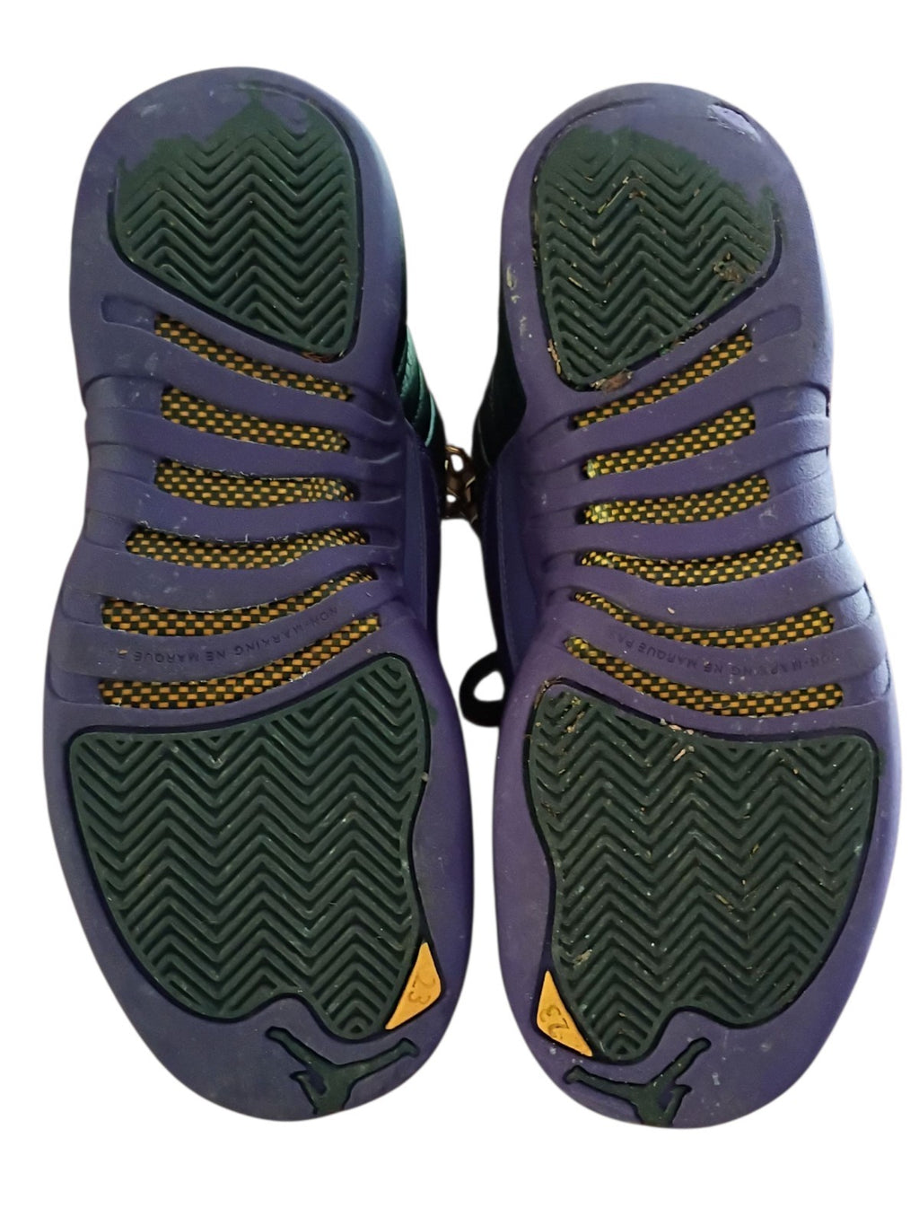Nike Air Jordan 12 Retro GS “Dark Concord” Black Purple Gold Youth Size 4Y---