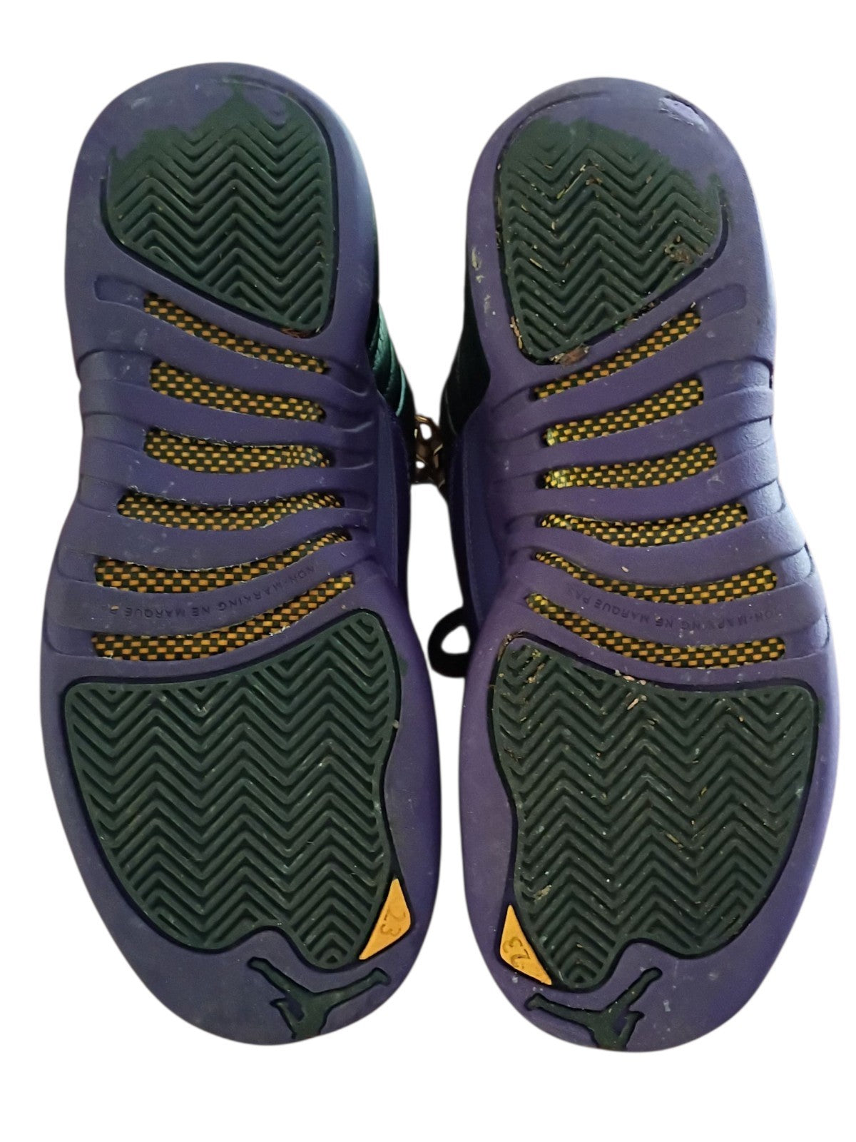Nike Air Jordan 12 Retro GS “Dark Concord” Black Purple Gold Youth Size 4Y---