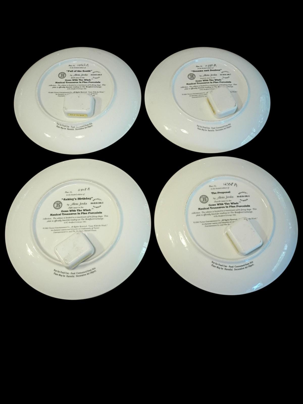 Gone with the wind collector plate set of 4 bradford exchange altea jenks...