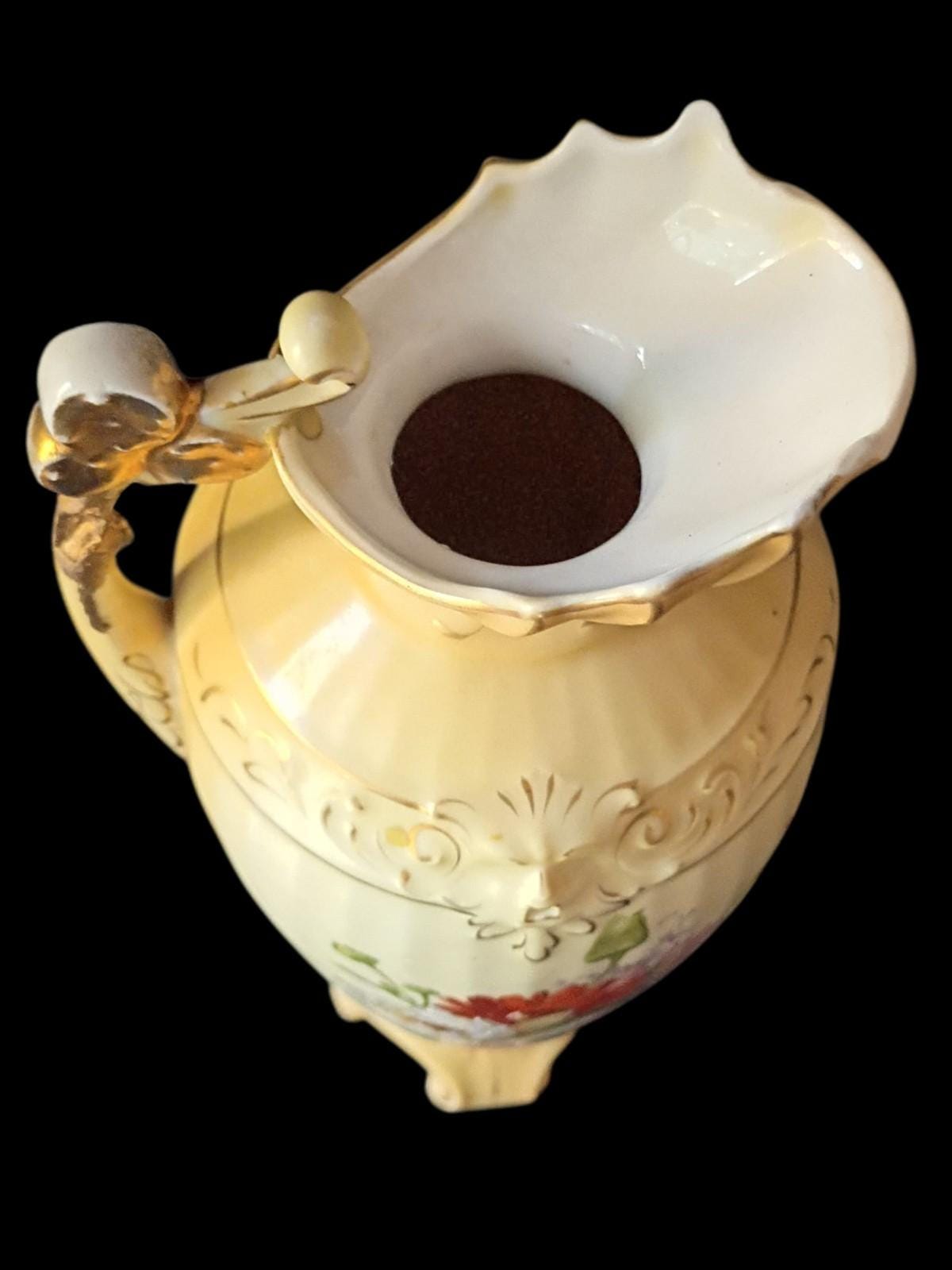 Royal austria rh hand painted porcelain vase ~ antique 14" floral ewer...