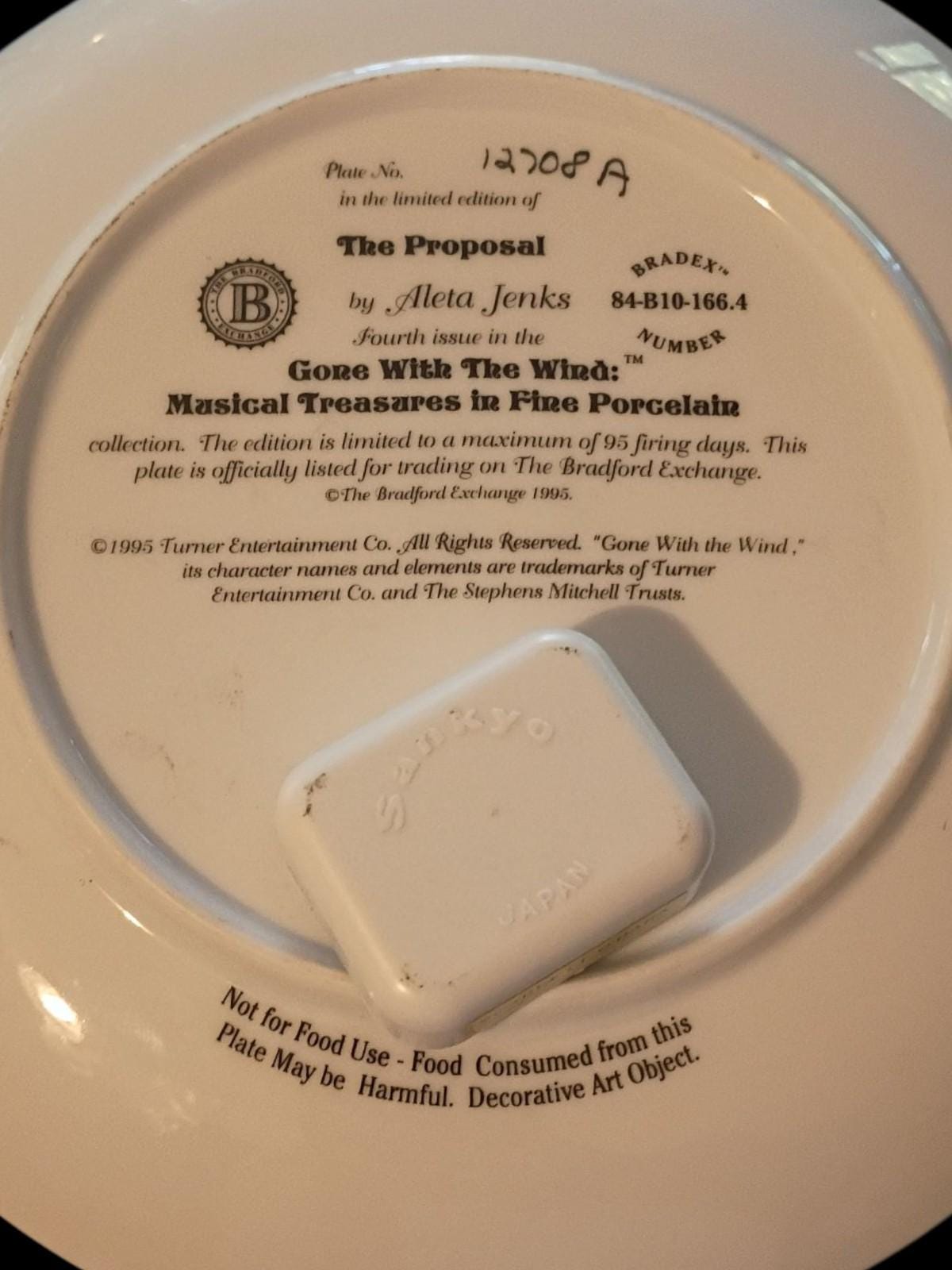 Gone with the wind collector plate set of 4 bradford exchange altea jenks...