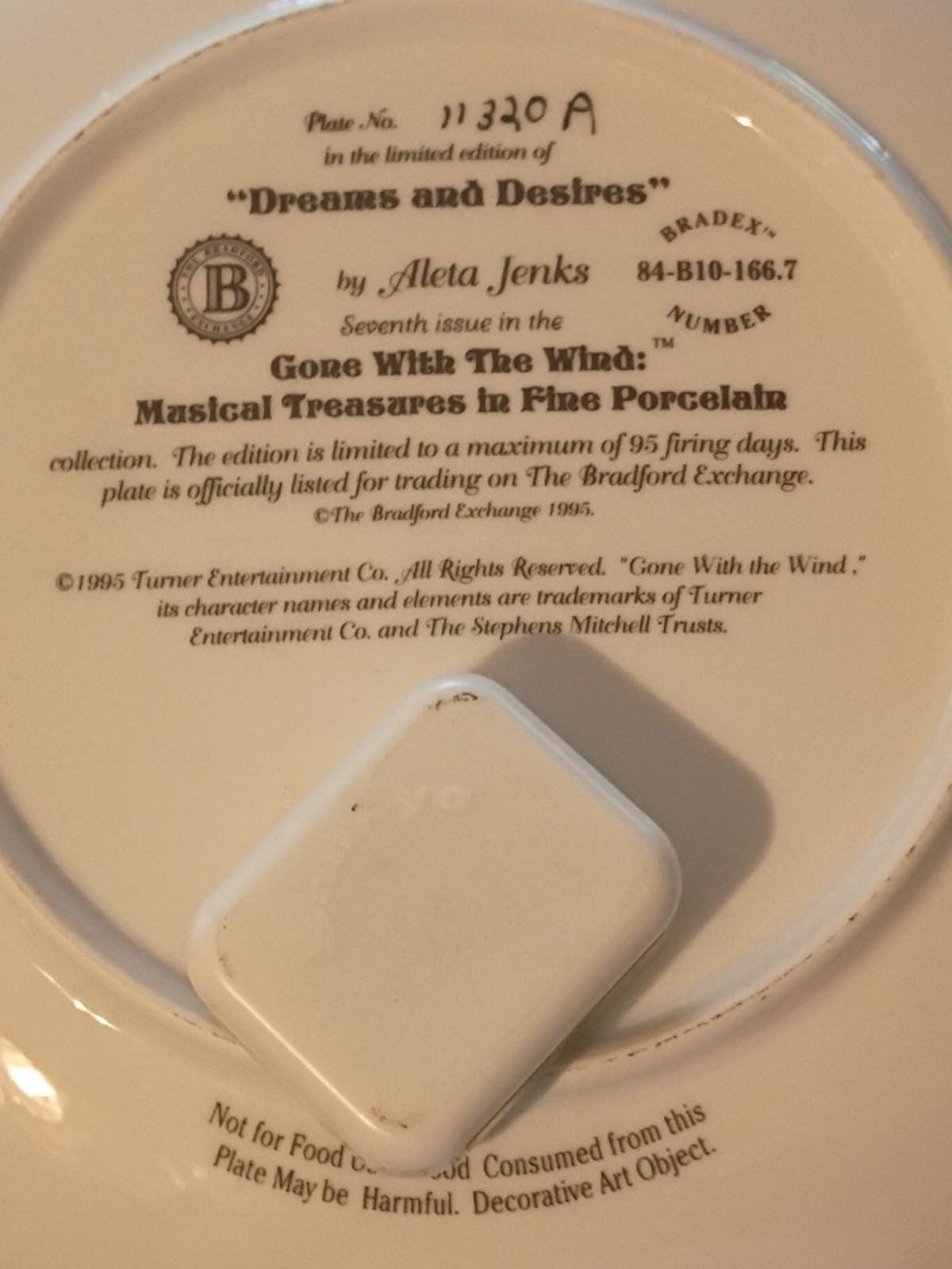 Gone with the wind collector plate set of 4 bradford exchange altea jenks...
