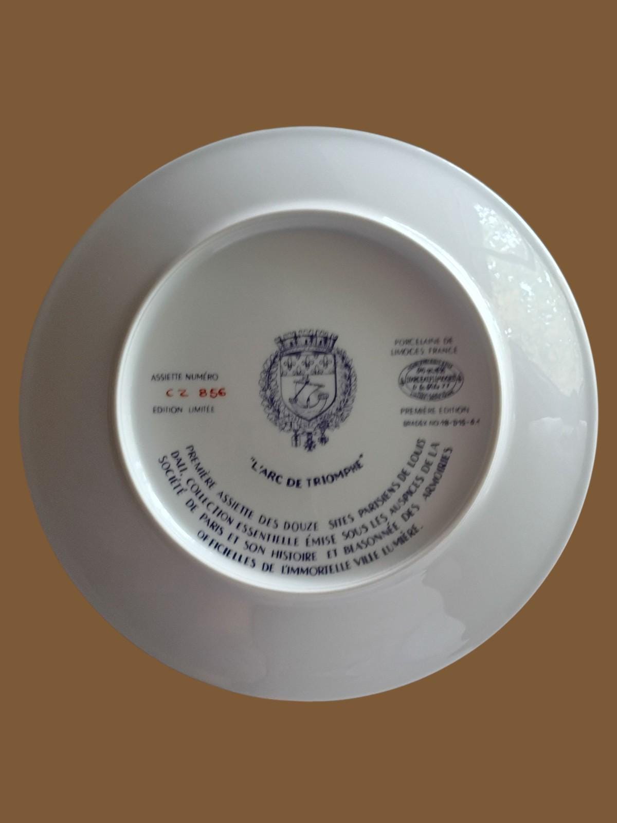 Limited edition collector plate louis dali arc de triomphe paris porcelain...