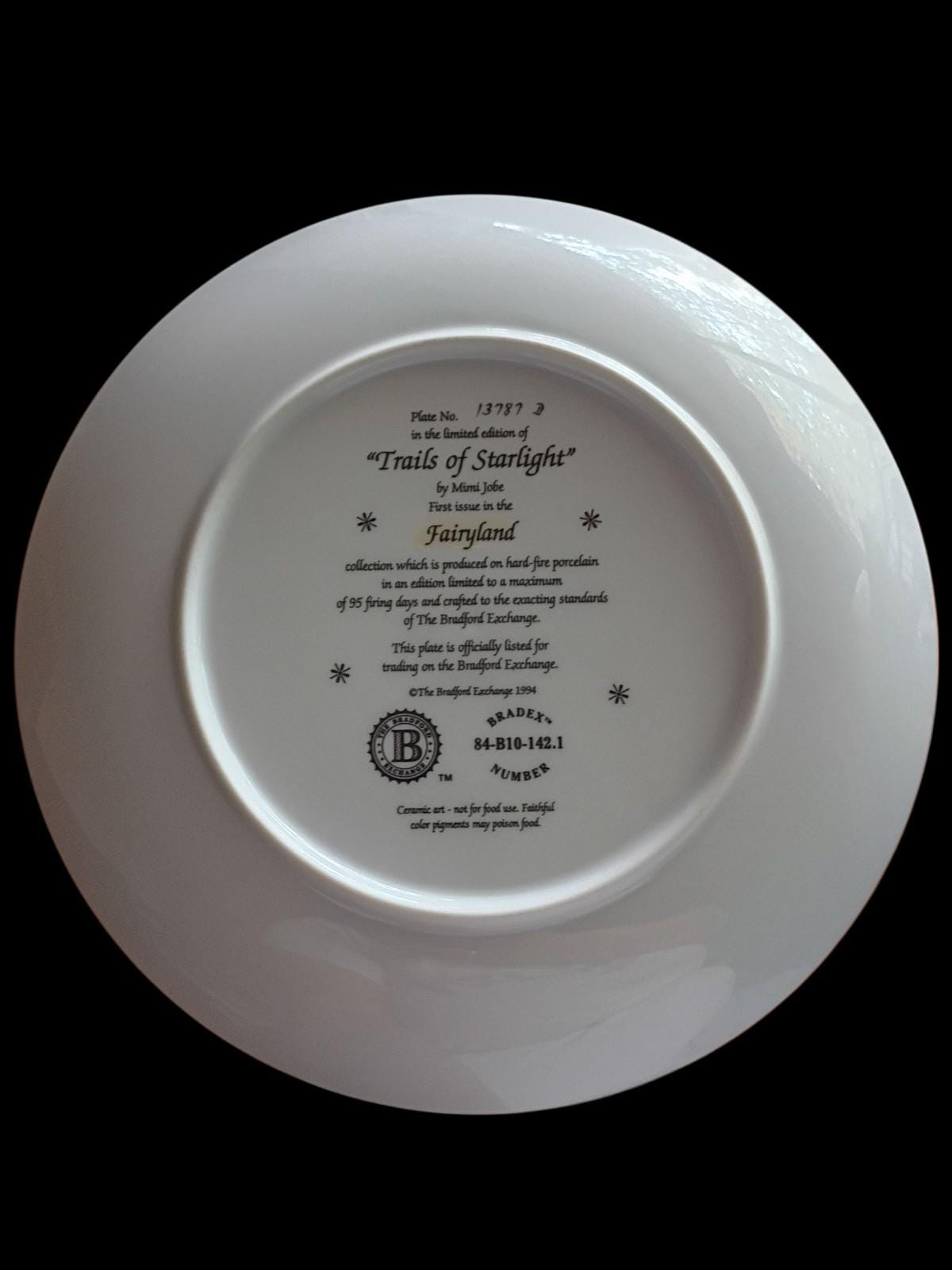 Bradford exchange collector plate trails of starlight fairyland mimi jobe...