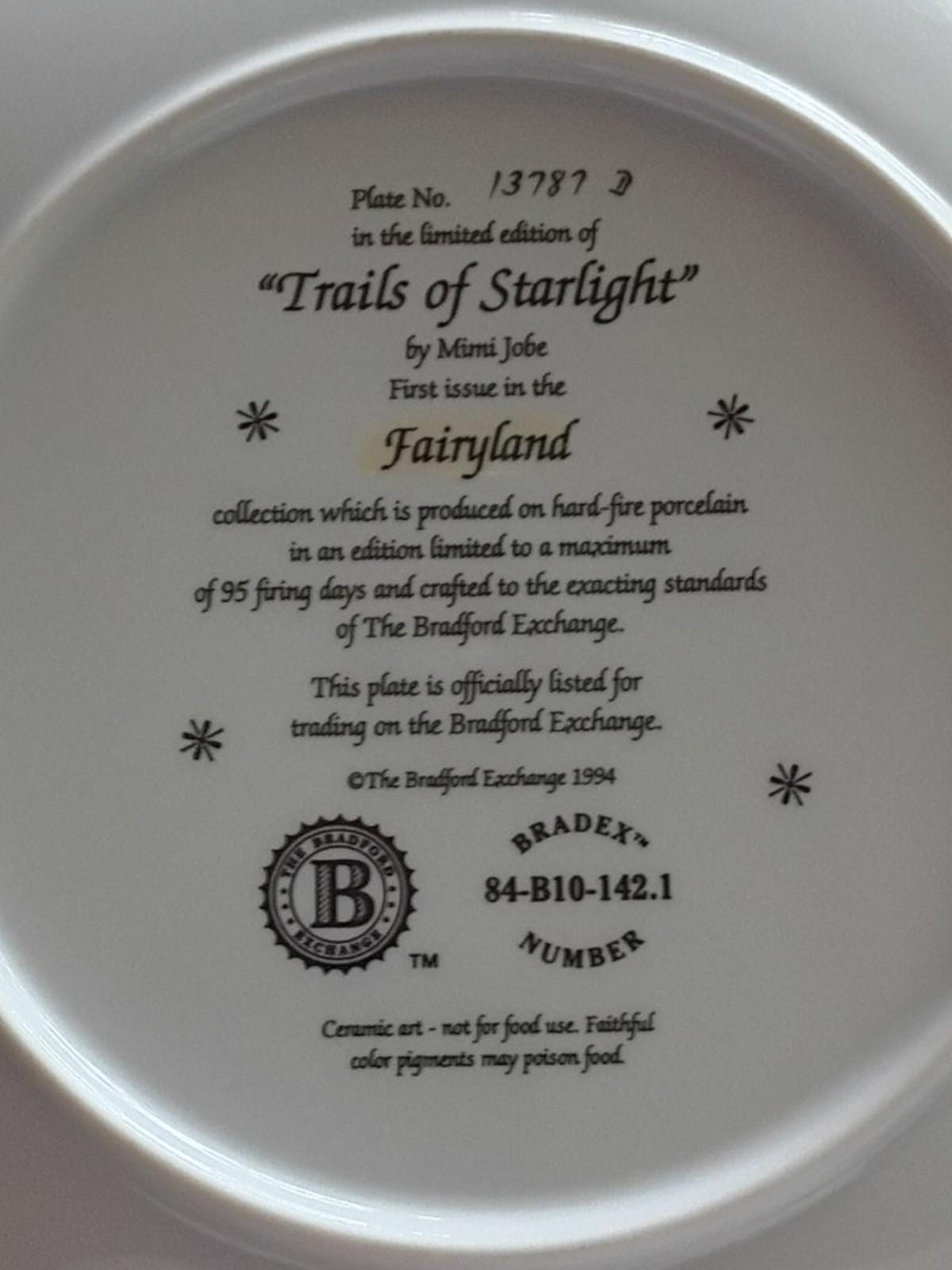 Bradford exchange collector plate trails of starlight fairyland mimi jobe...