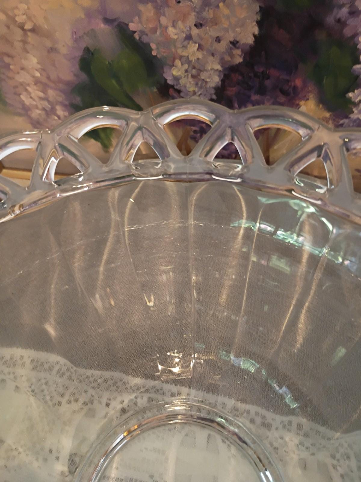 Clear glass punch bowl set with 10 matching cups – elegant entertaining & party