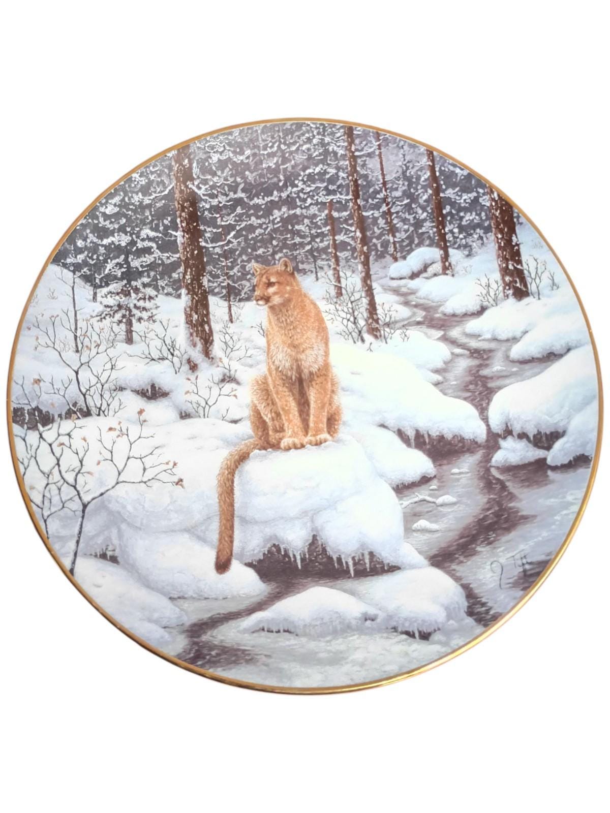 Hamilton collection snowy watch collector plate 1994 j. tifft call of the north