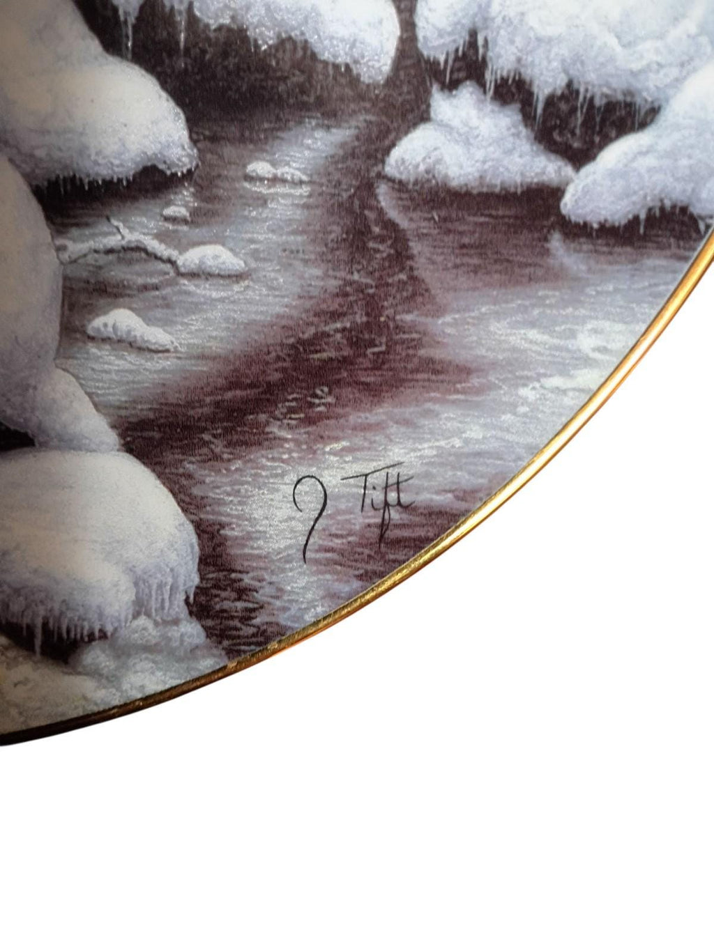Hamilton collection snowy watch collector plate 1994 j. tifft call of the north