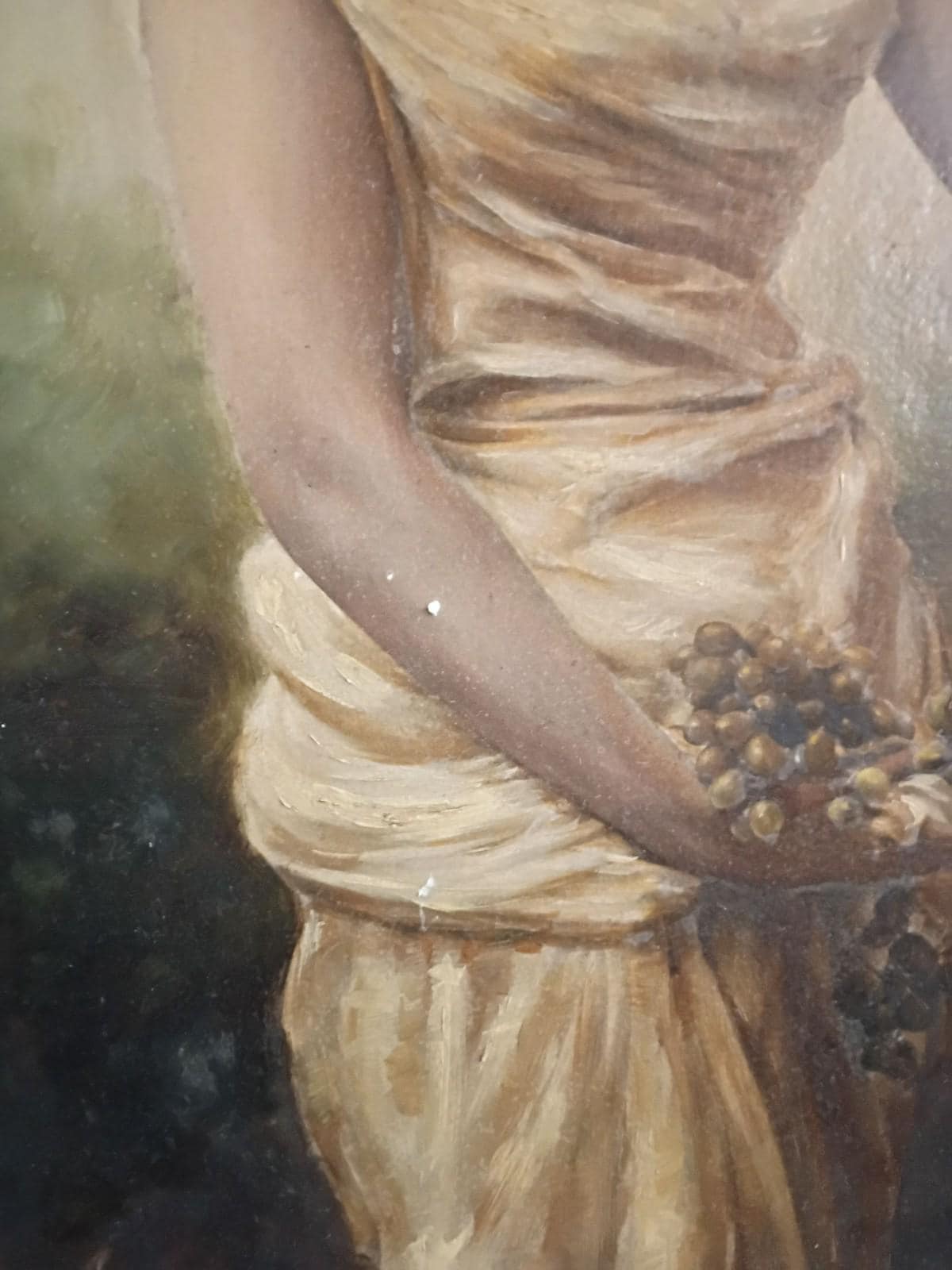 Antique oil painting woman in gilded frame | vintage wall art classical lady...