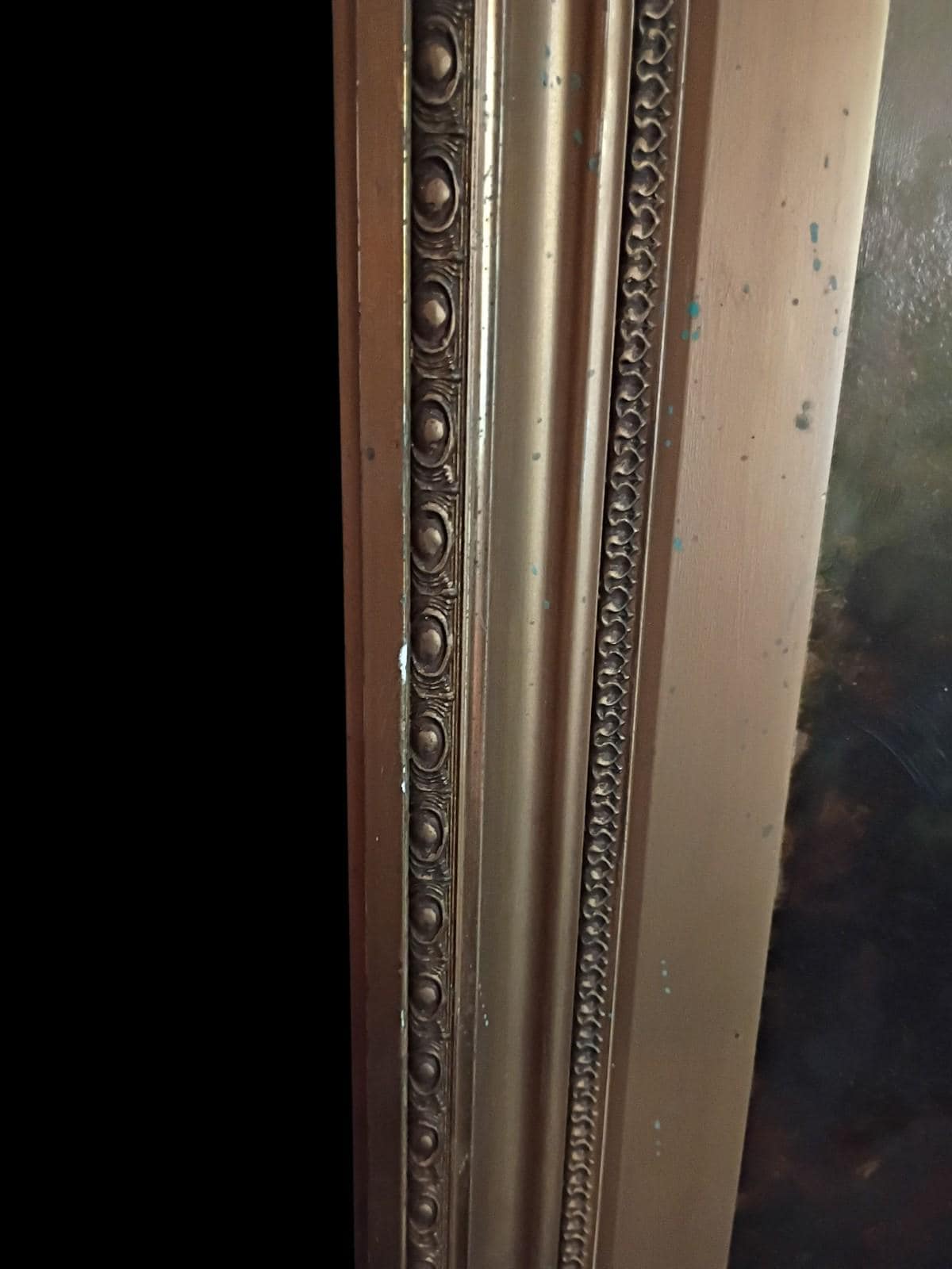 Antique oil painting woman in gilded frame | vintage wall art classical lady...