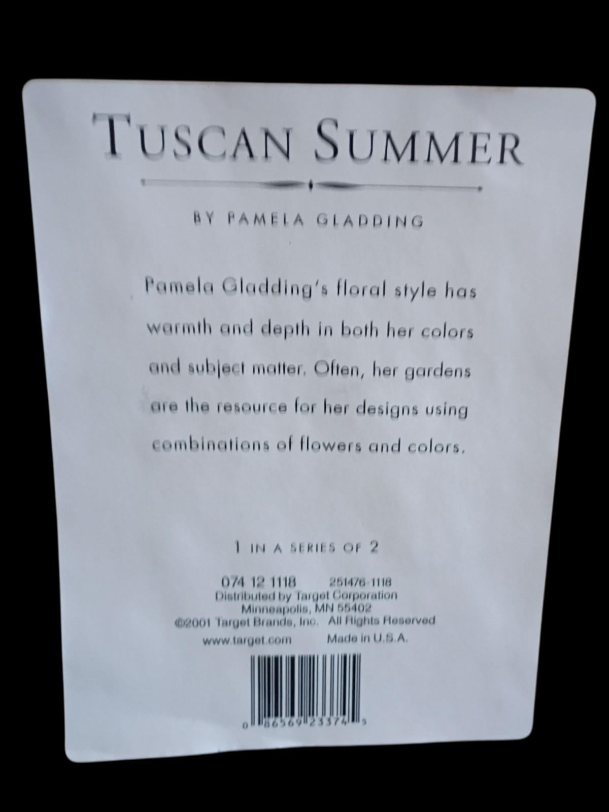 Pamela gladding tuscan summer floral wall art print framed hydrangea 22.5x18.25