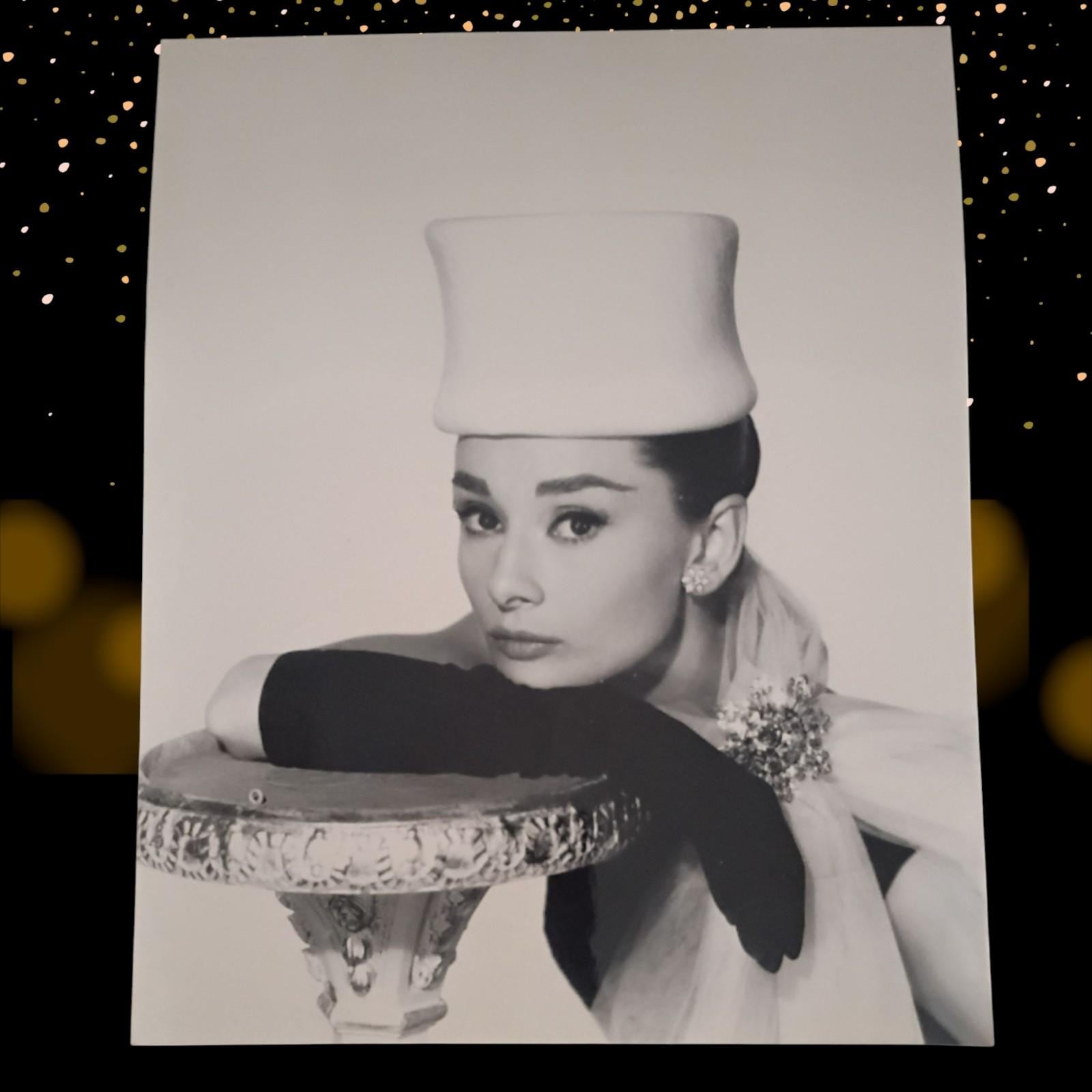 Iconic 8x10 black & white photo of audrey hepburn - vintage hollywood...