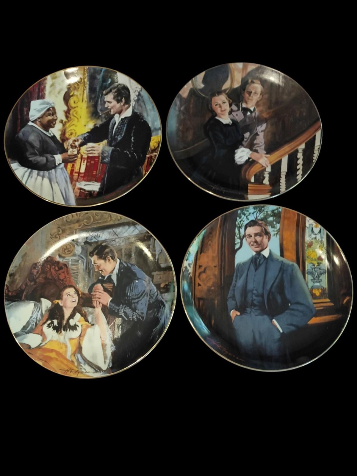 Gone with the wind collector plates set of 4 howard rogers u.s. george 1989–1990
