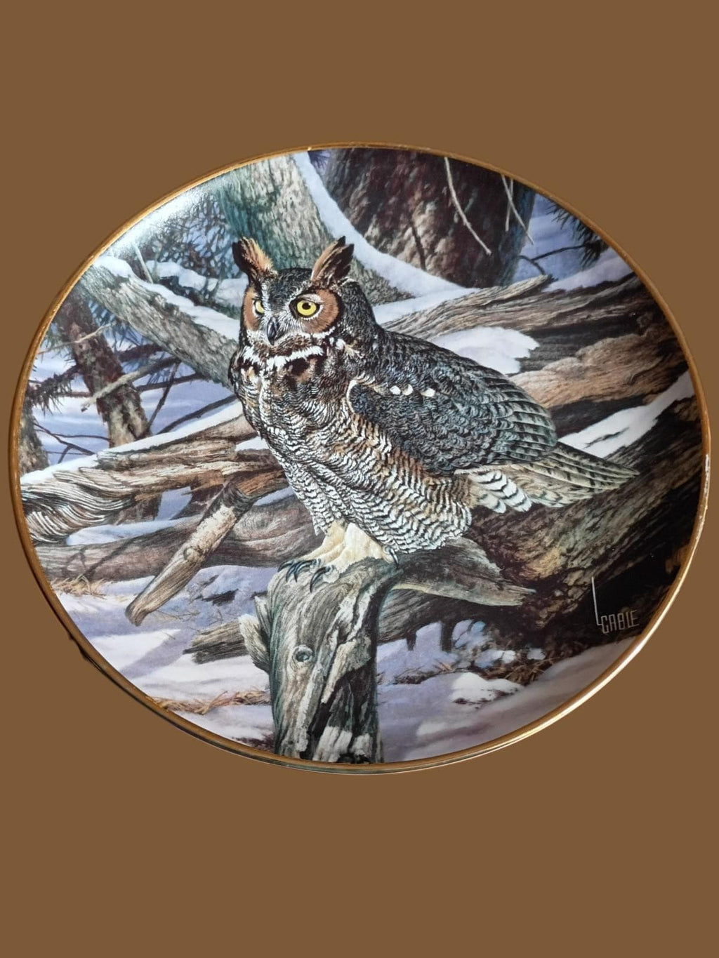 Danbury mint 1994 “winter watch” limited edition collector plate by lee cable