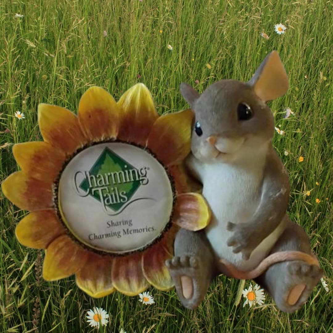 Charming tails sunflower photo frame figurine by dean griff special edition...
