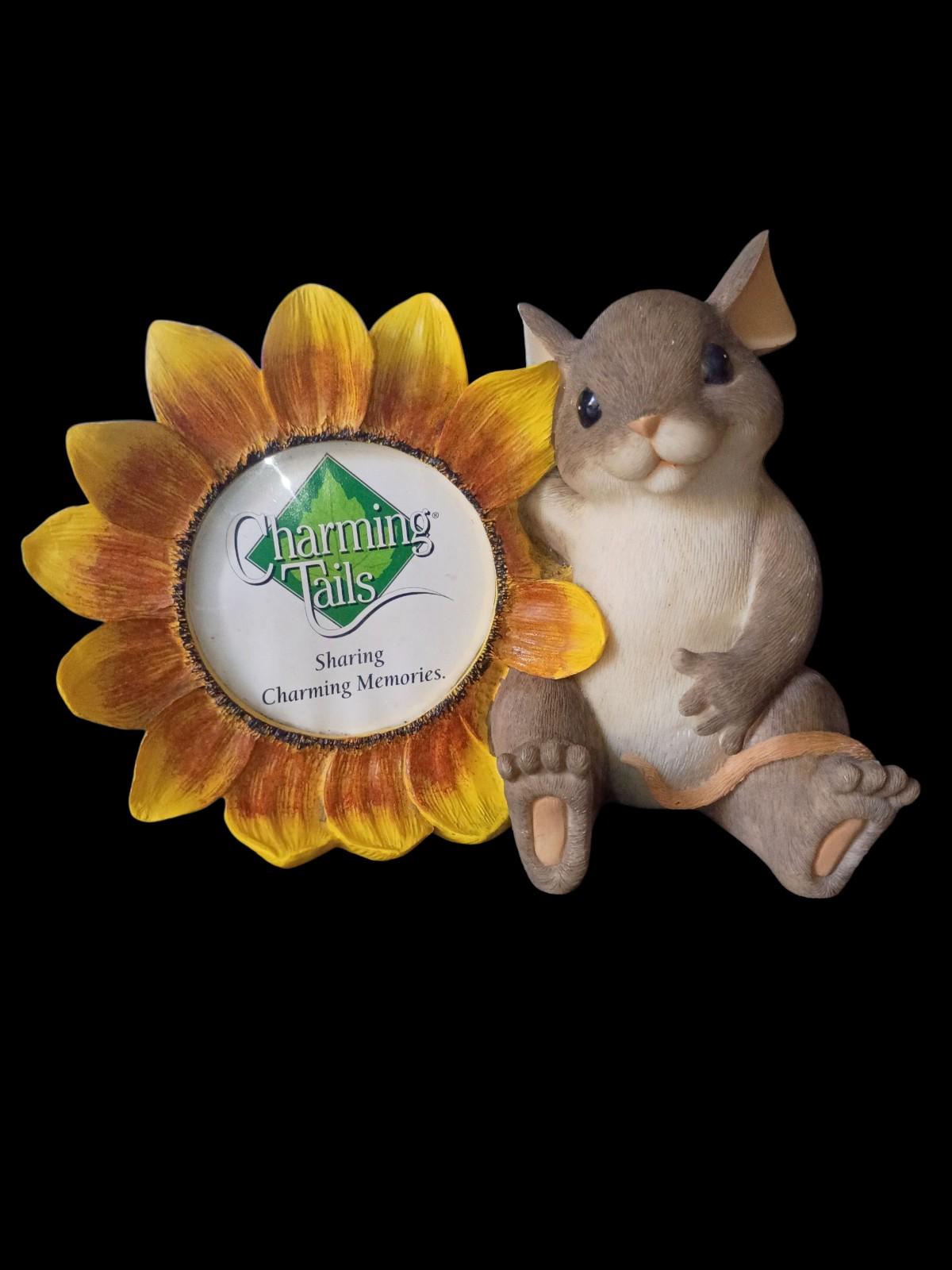 Charming tails sunflower photo frame figurine by dean griff special edition...
