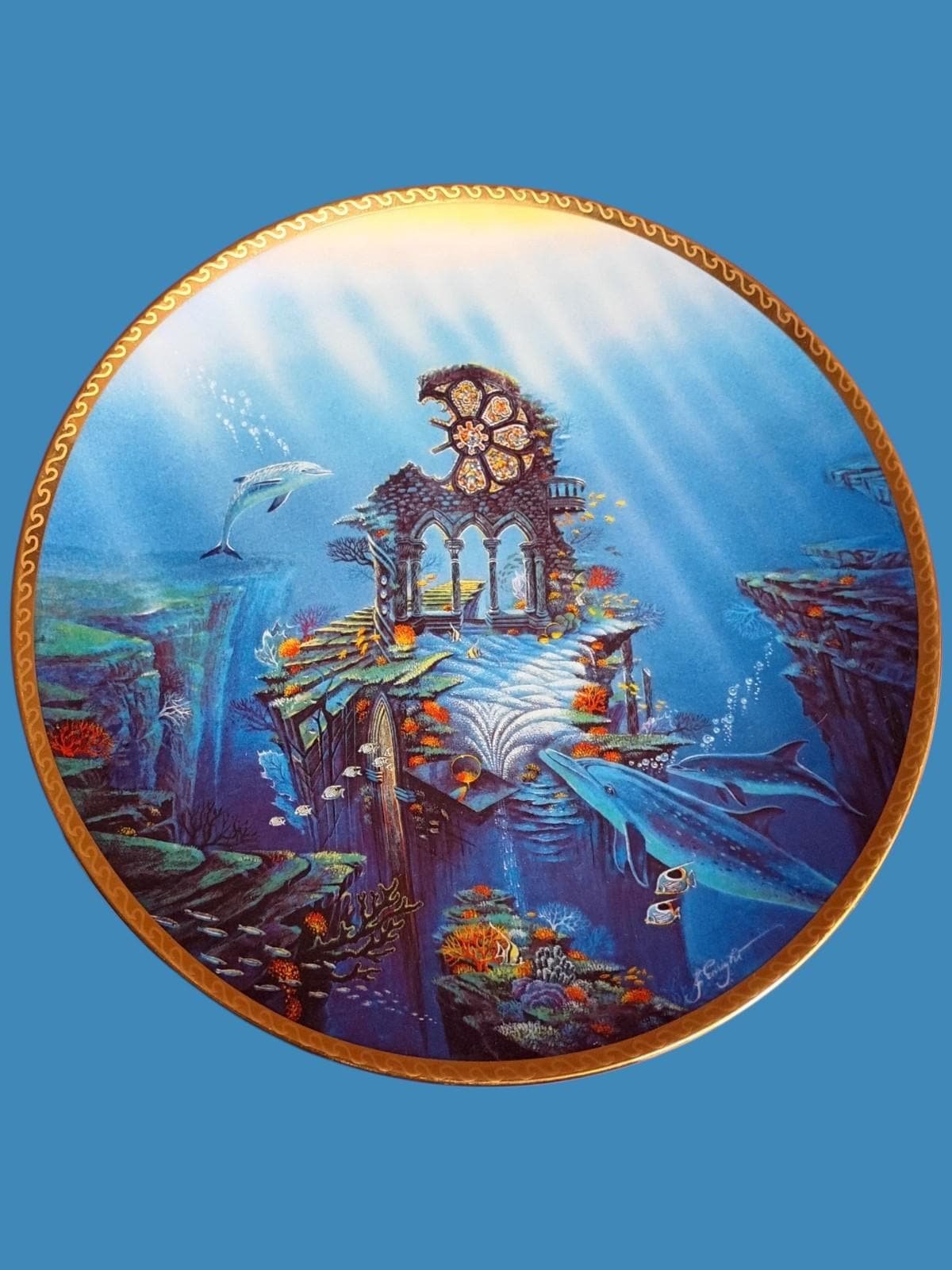 Hamilton collection mysterious ruins plate undersea visions 1995 limited edition