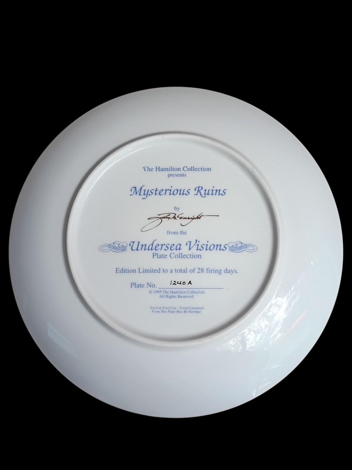 Hamilton collection mysterious ruins plate undersea visions 1995 limited edition